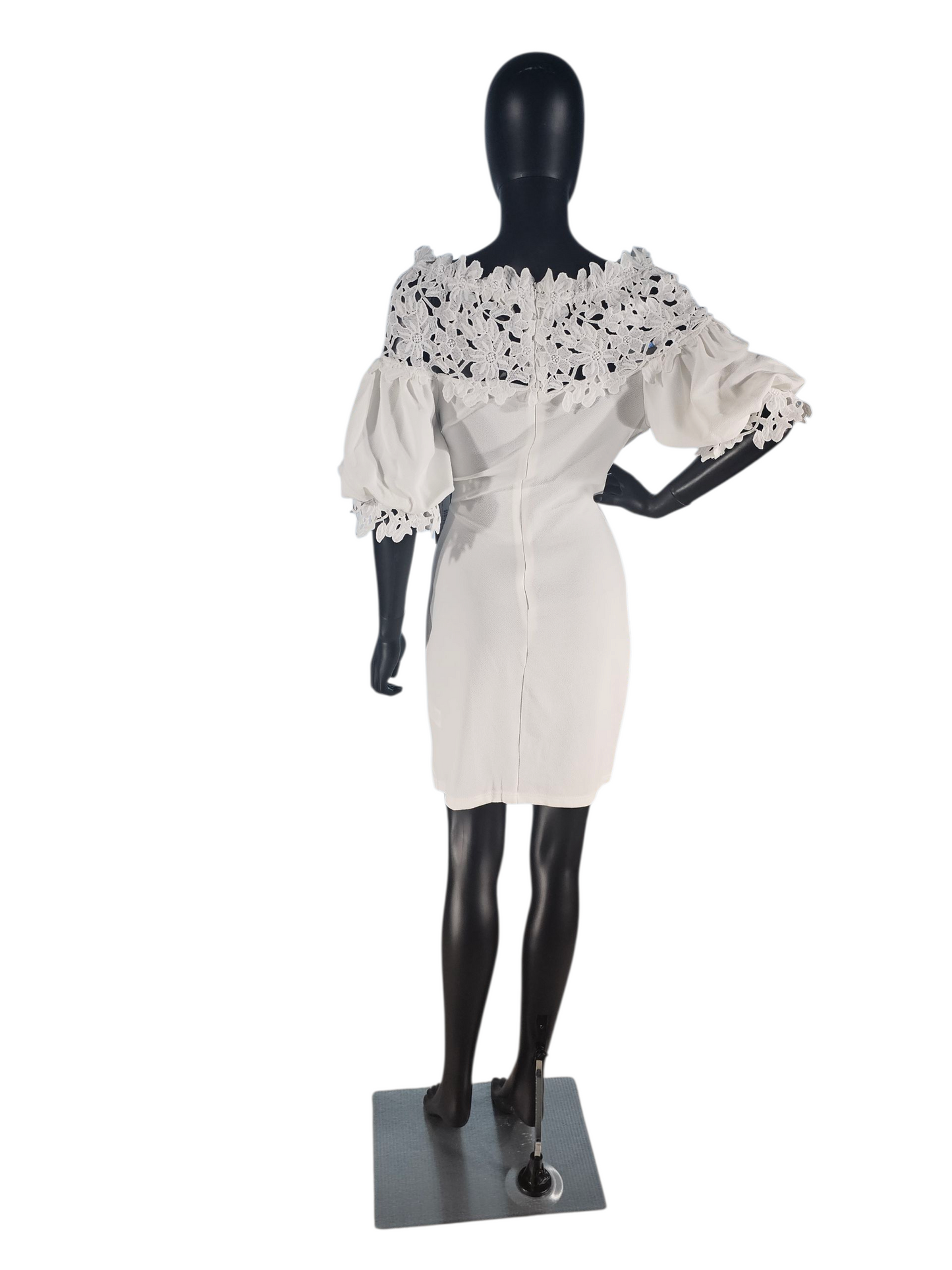 Angela Fashion White Stretch Crepe Dress