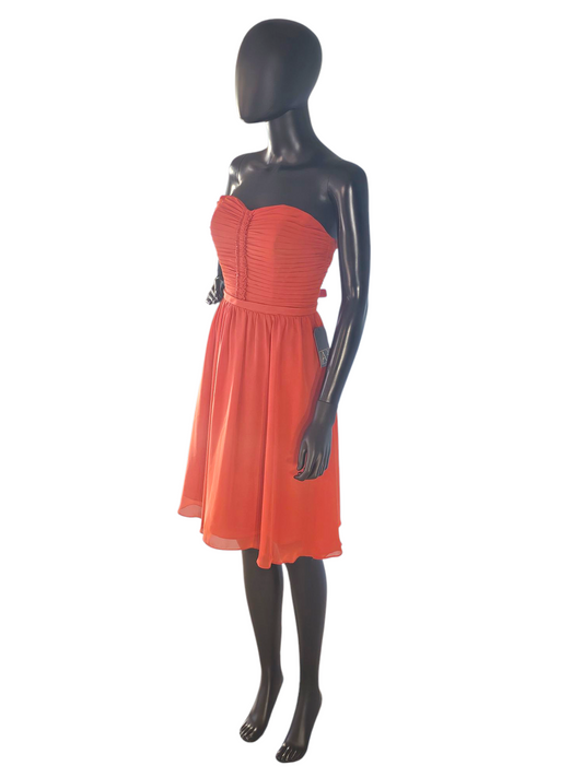 Burnt Orange Chiffon Short Cocktail Dress - Alfred Angelo