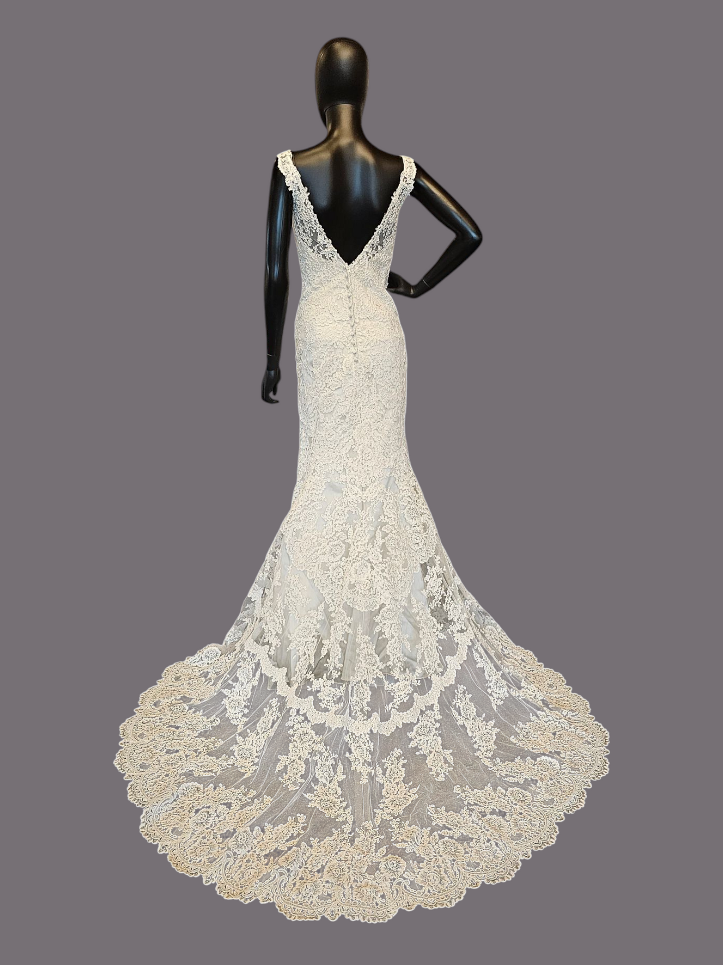 Stella York Lace Illusion Overlay Wedding Gown