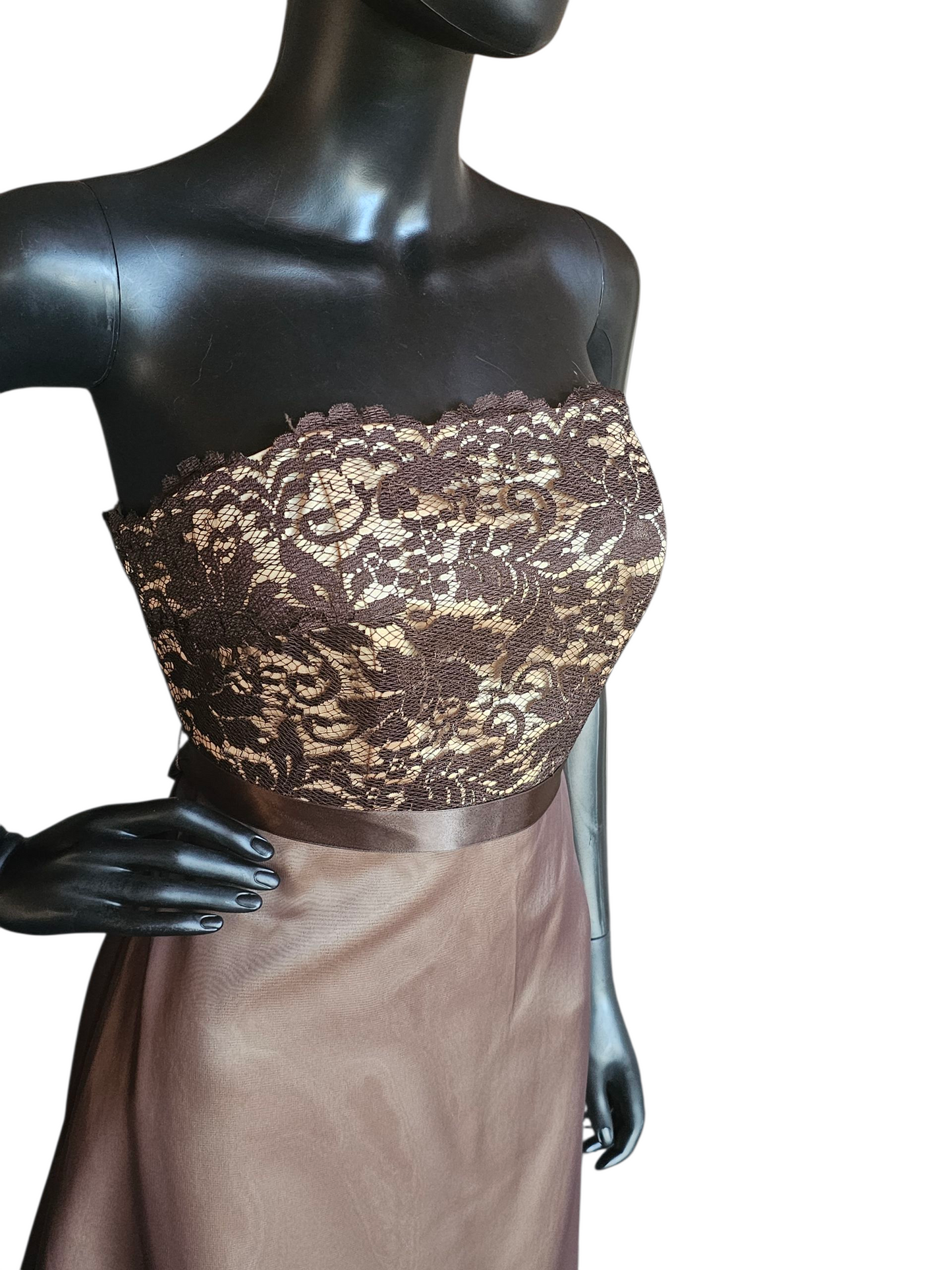 Chocolate/Gold Chiffon & Lace - Da Vinci