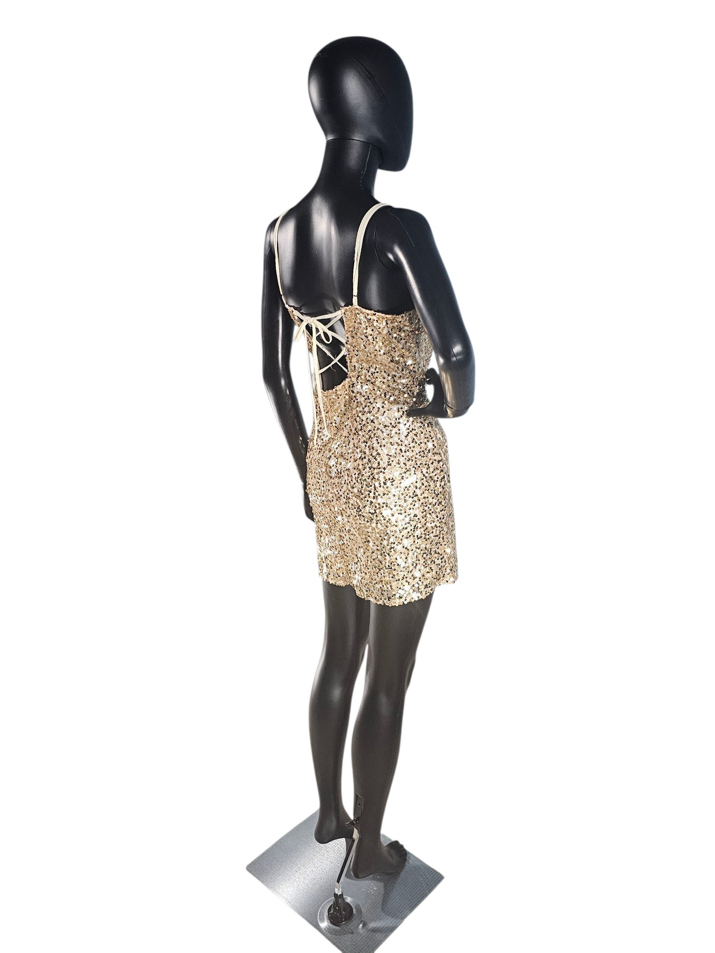 Gold Sequin Spaghetti Strap Cocktail Dress / Party Dress - Wild Fable