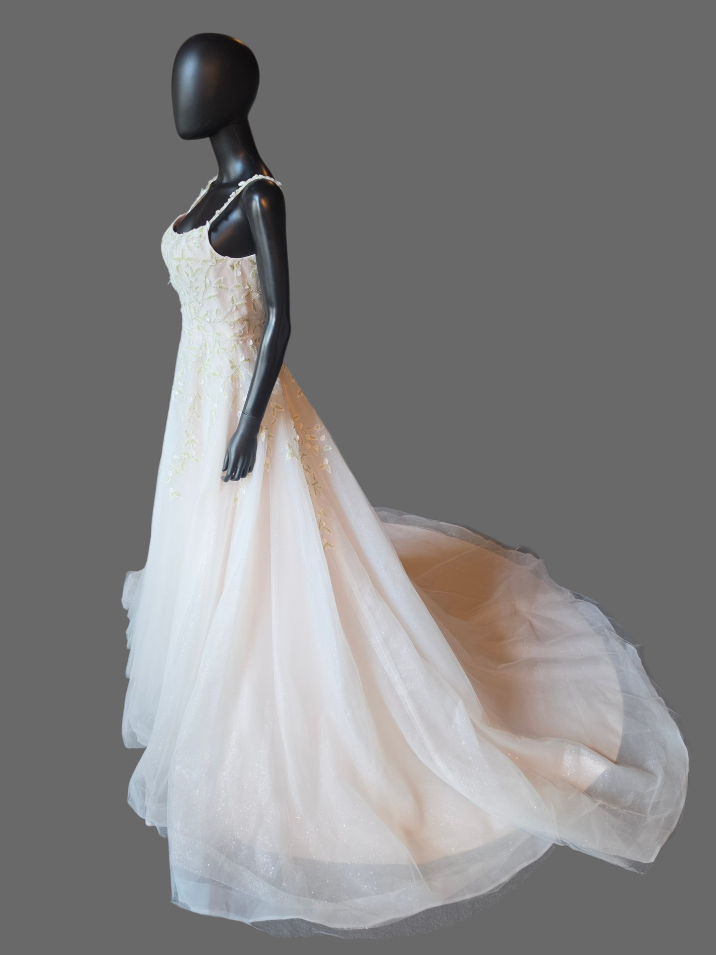 Ivory/Green Floral Sparkle A-Line Wedding Gown - Maggie Sottero