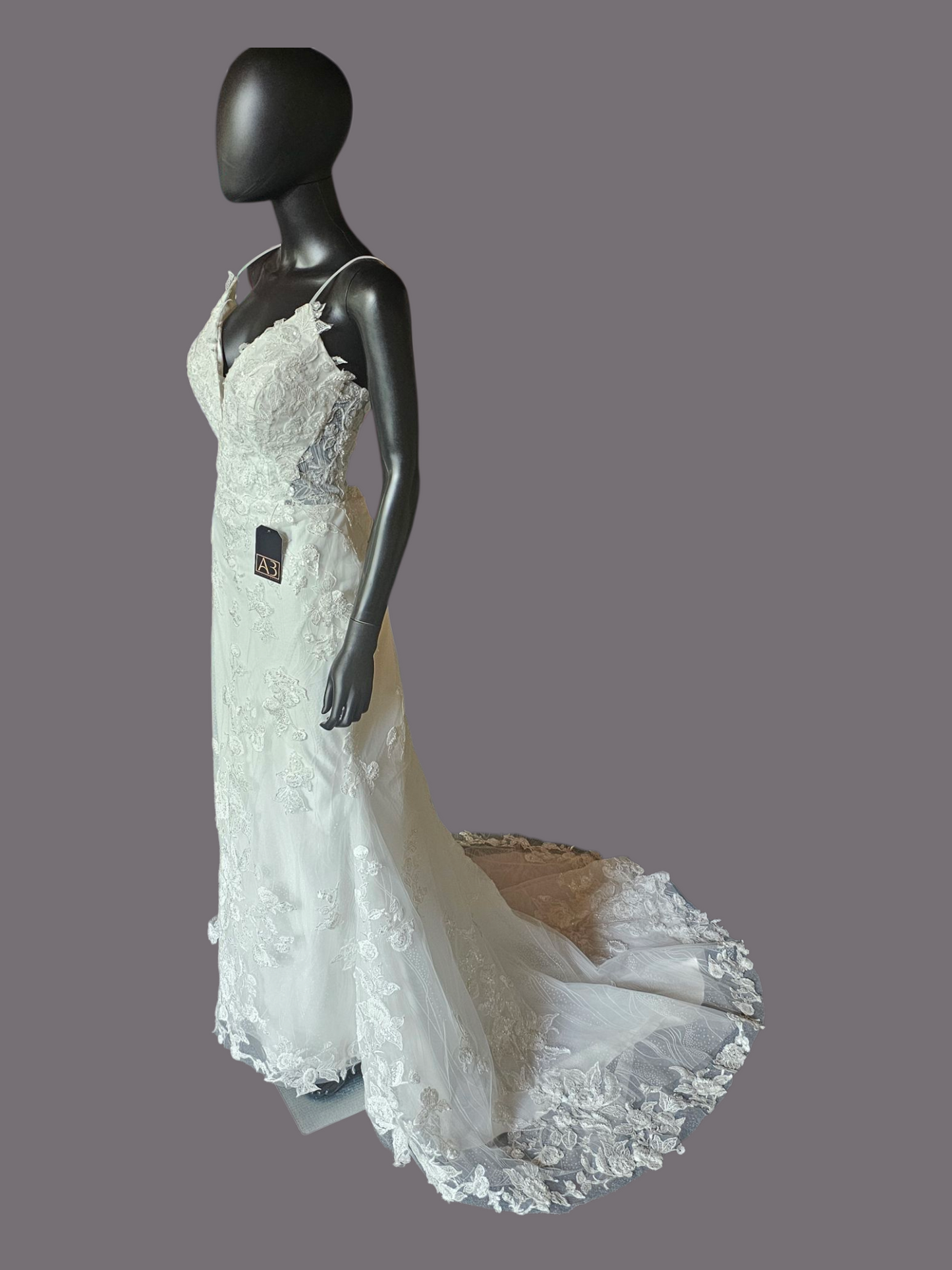 Layered Sequin Spaghetti Strap Fit and Flare Wedding Gown - Da Vinci