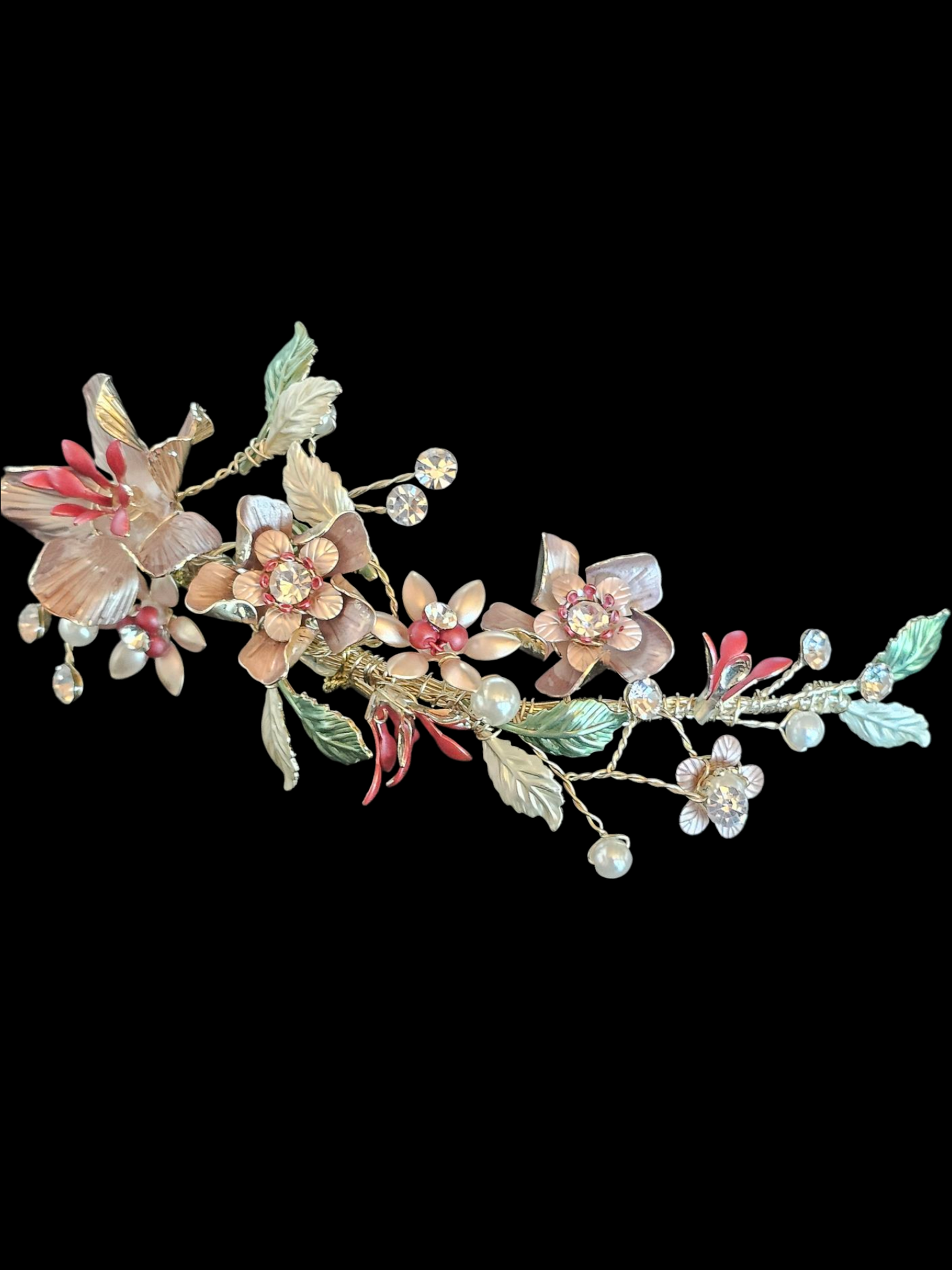 Soft Pink Metal Floral Hair Clip - Le Crystal