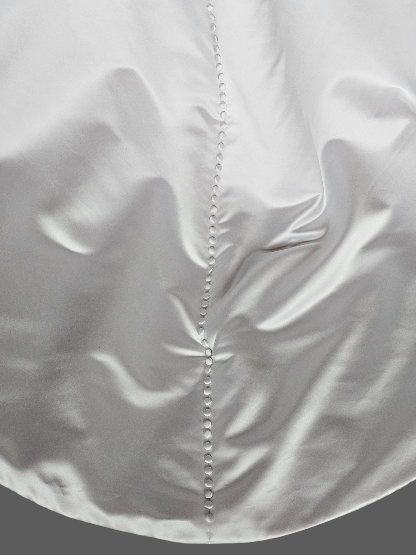 White Satin Basque Waist Strapless Sweetheart Wedding Gown - Mori Lee