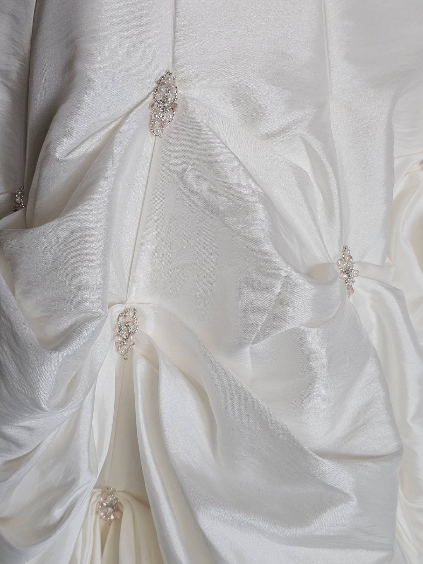 Ivory/Blush Tuck Taffetta Cupcake Wedding Gown- Maggie Sottero Couture