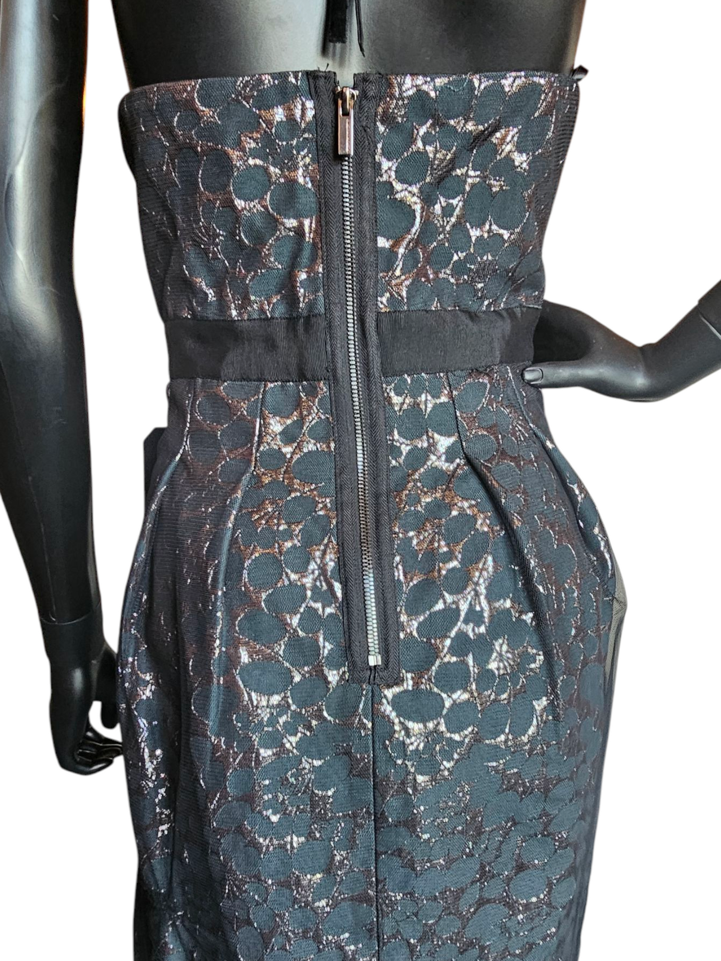 Black/Silver Jaquard Cocktail Dress - BCBG Max