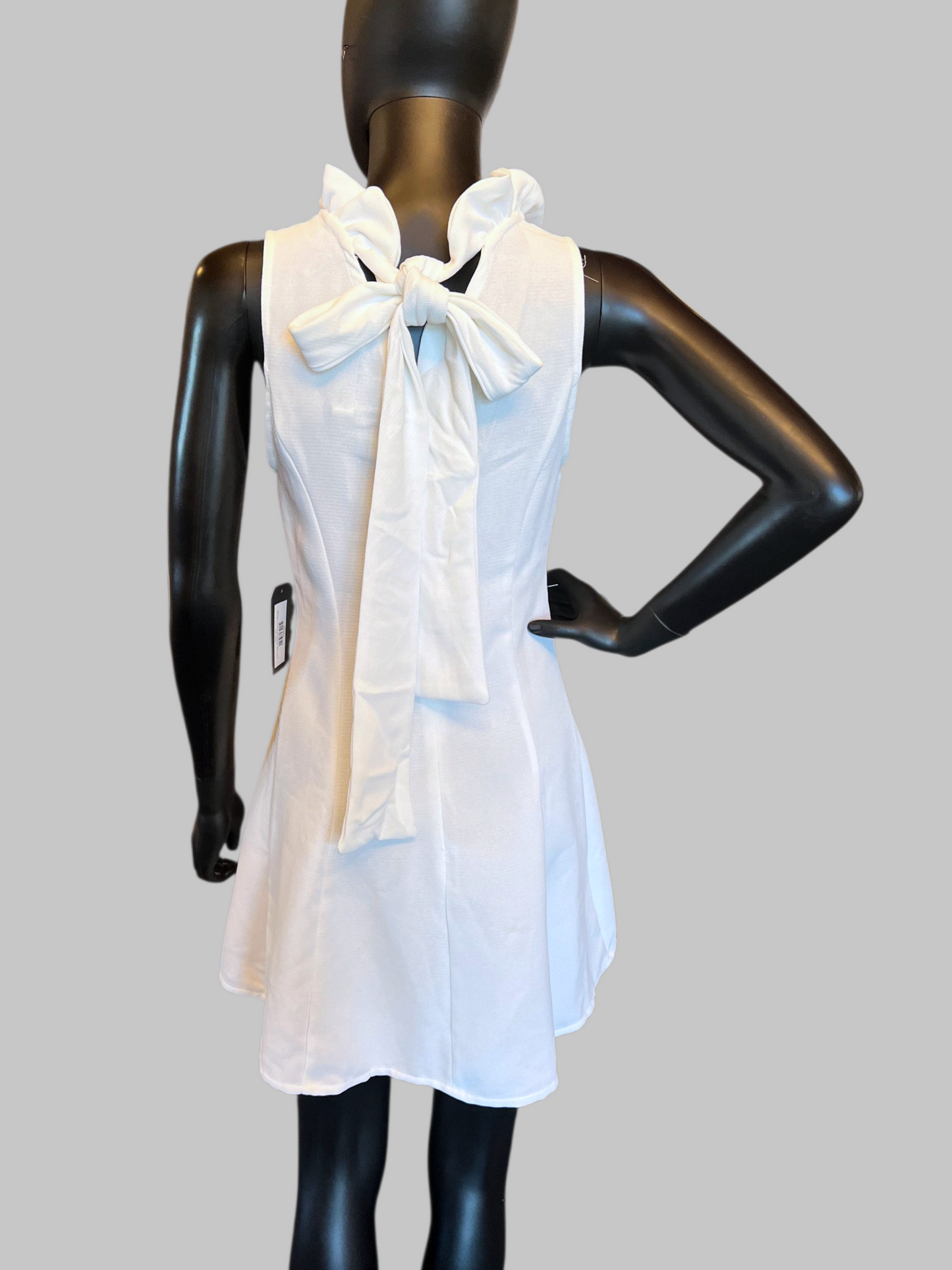 High Ruffle Neck Mid-Length Sheath Ivory Dress / Party Dress / Courthouse Wedding - NWT DO+BE