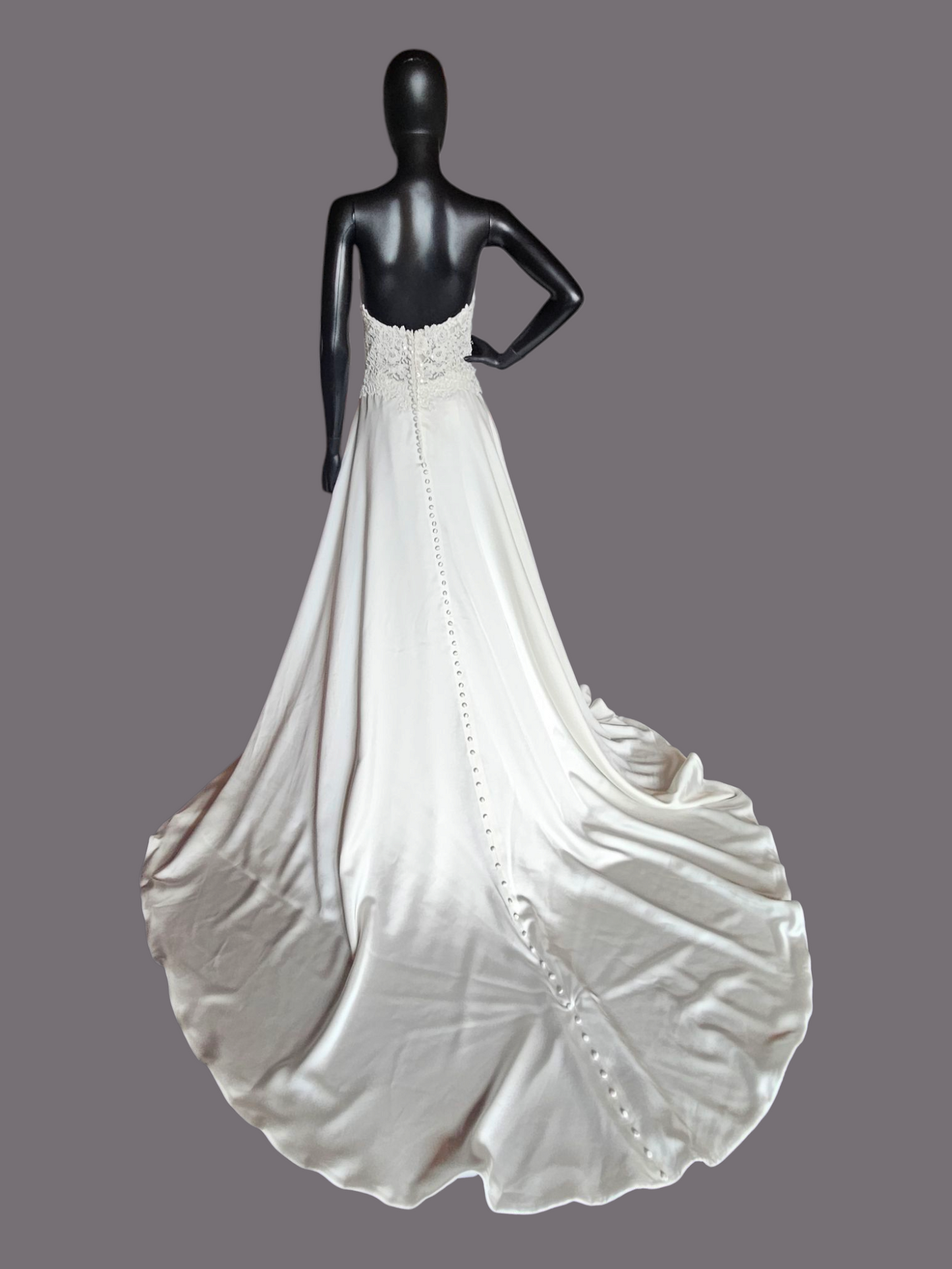 Sweetheart Beaded Satin Wedding Gown - Rebecca Ingram