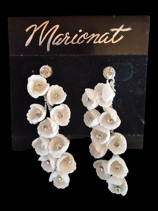 Clay/Crystal Floral Dangle Earring