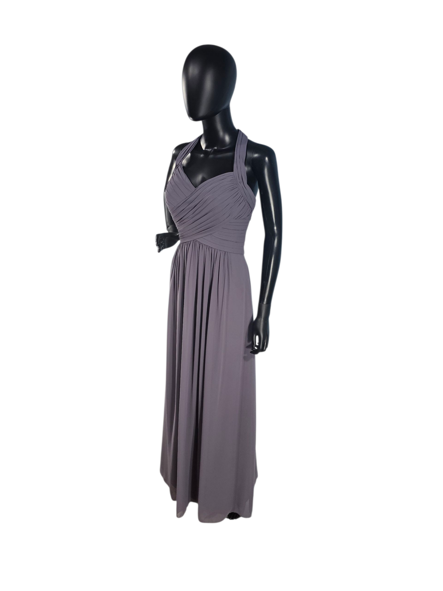 Pewter Chiffon Halter Formal Dress NWOT - Bill Levkoff