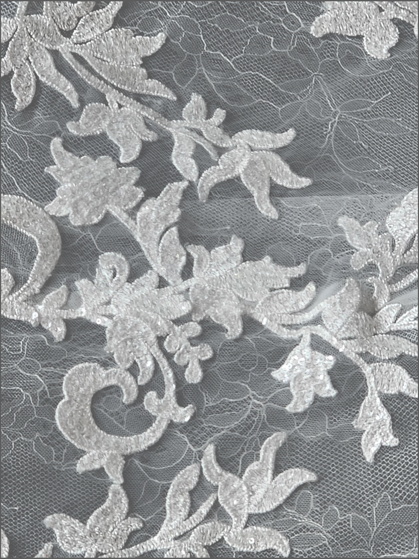 Ivory Lace Overlay Long Sleeve Plunge Fit/Flare Scallop Train Wedding Gown - Mori Lee