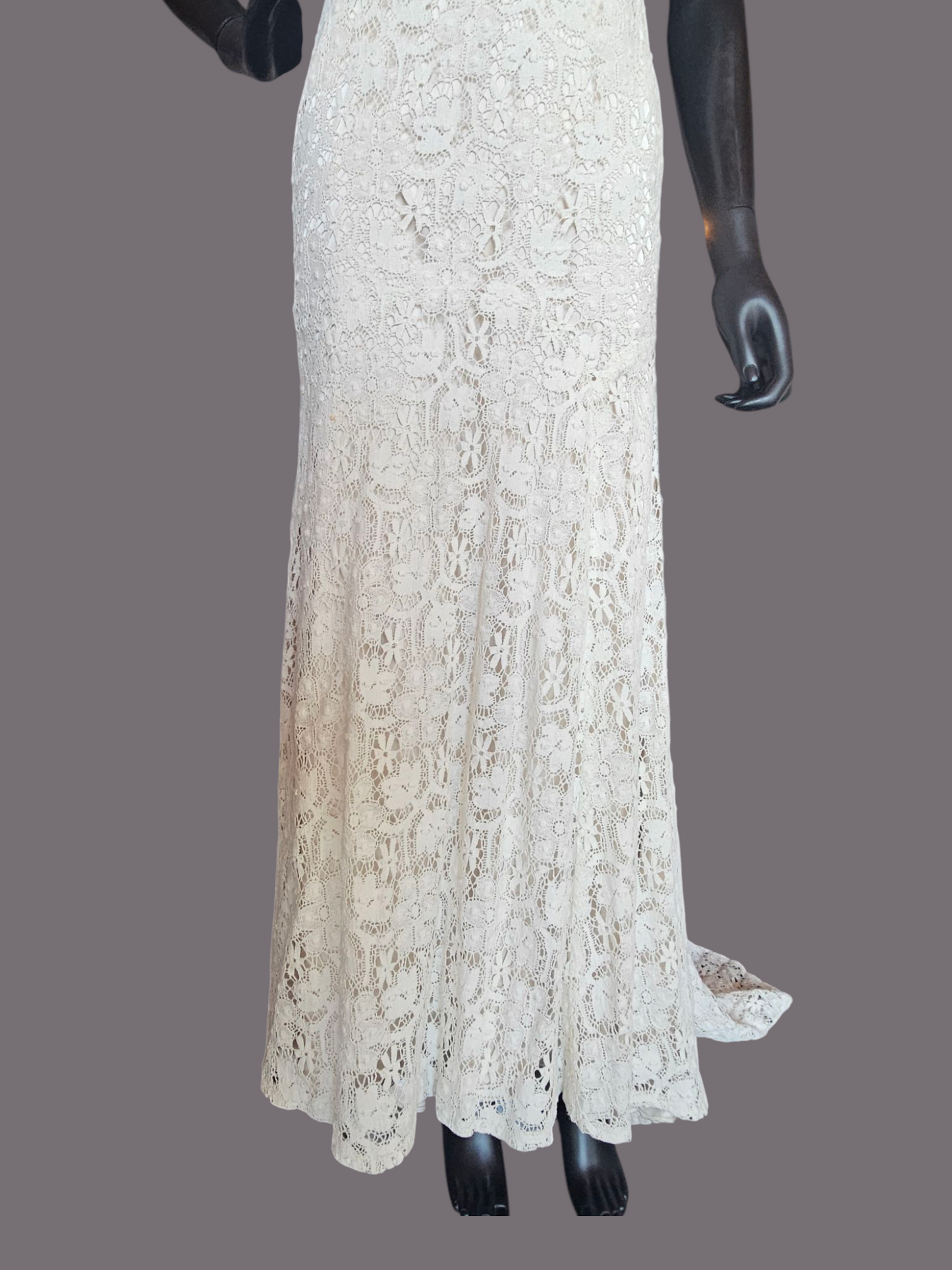 Cream Lace Over Nude Wedding Gown - Blush by JLM