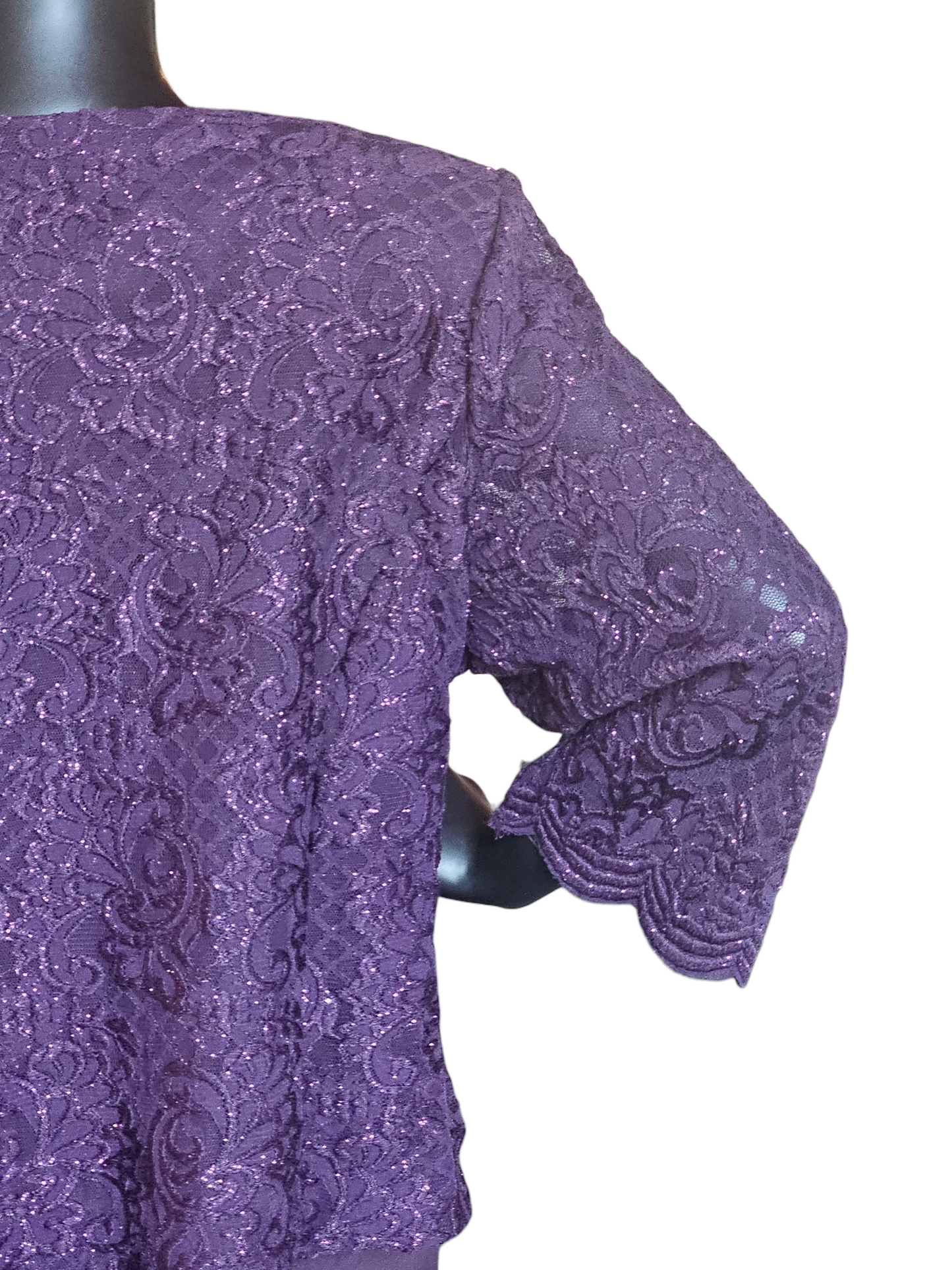 Plum Shimmer Dress 3/4 Jacket - Alex Evenings