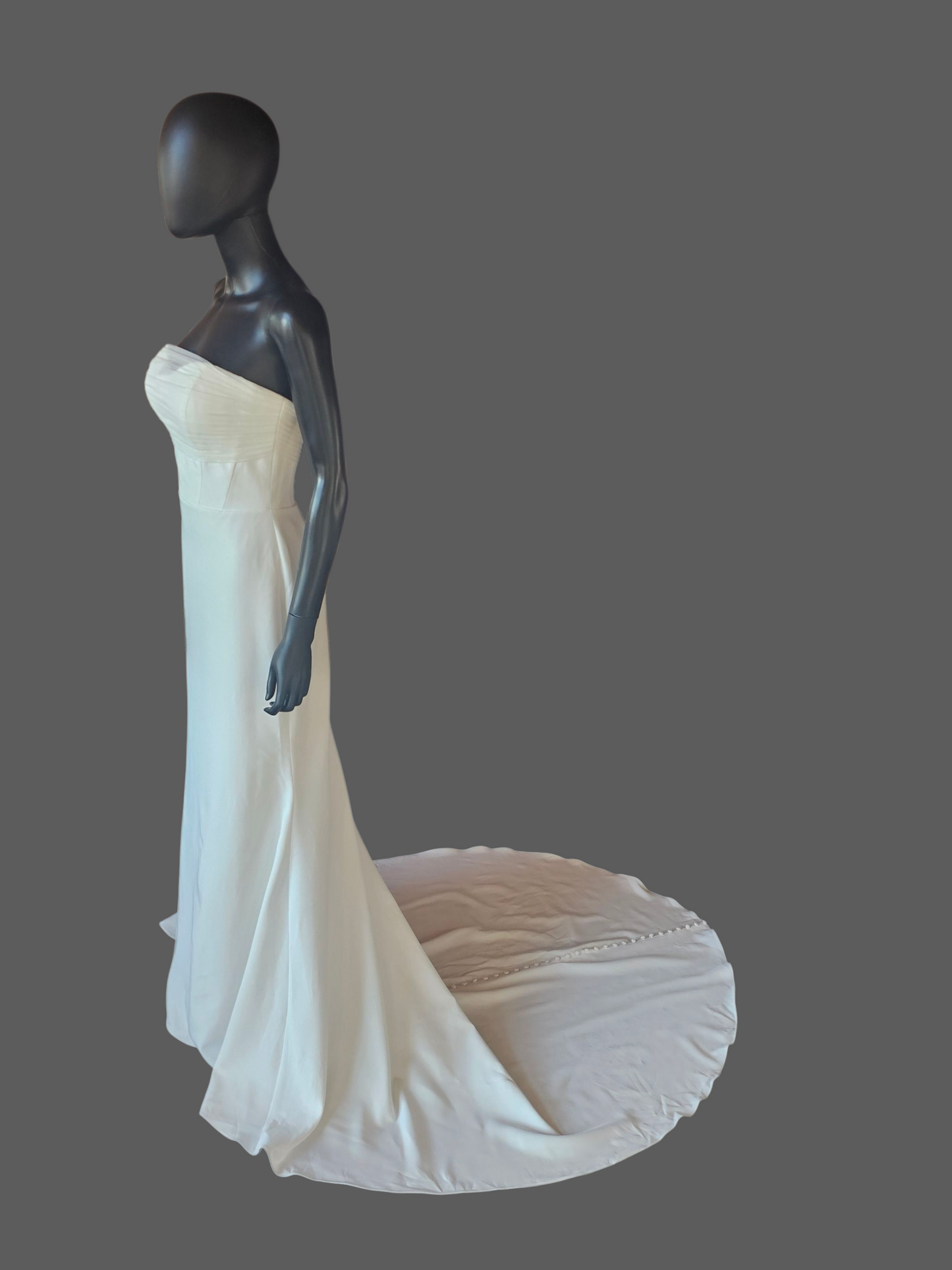 NWT Ivory Stretch Crepe Sheath Wedding Gown  - Wilderly Bride