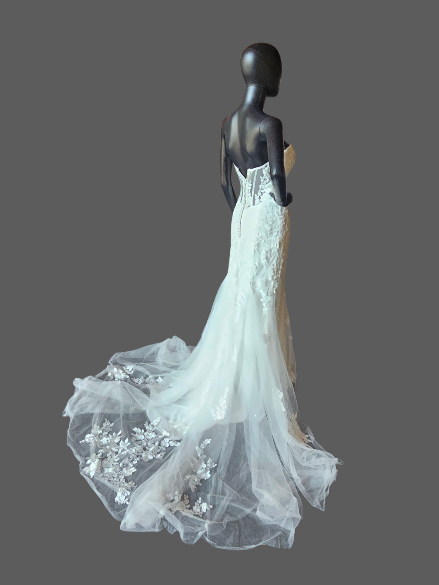 Strapless Lace Sweetheart Fit/Flare Wedding Gown - Rebecca Ingram