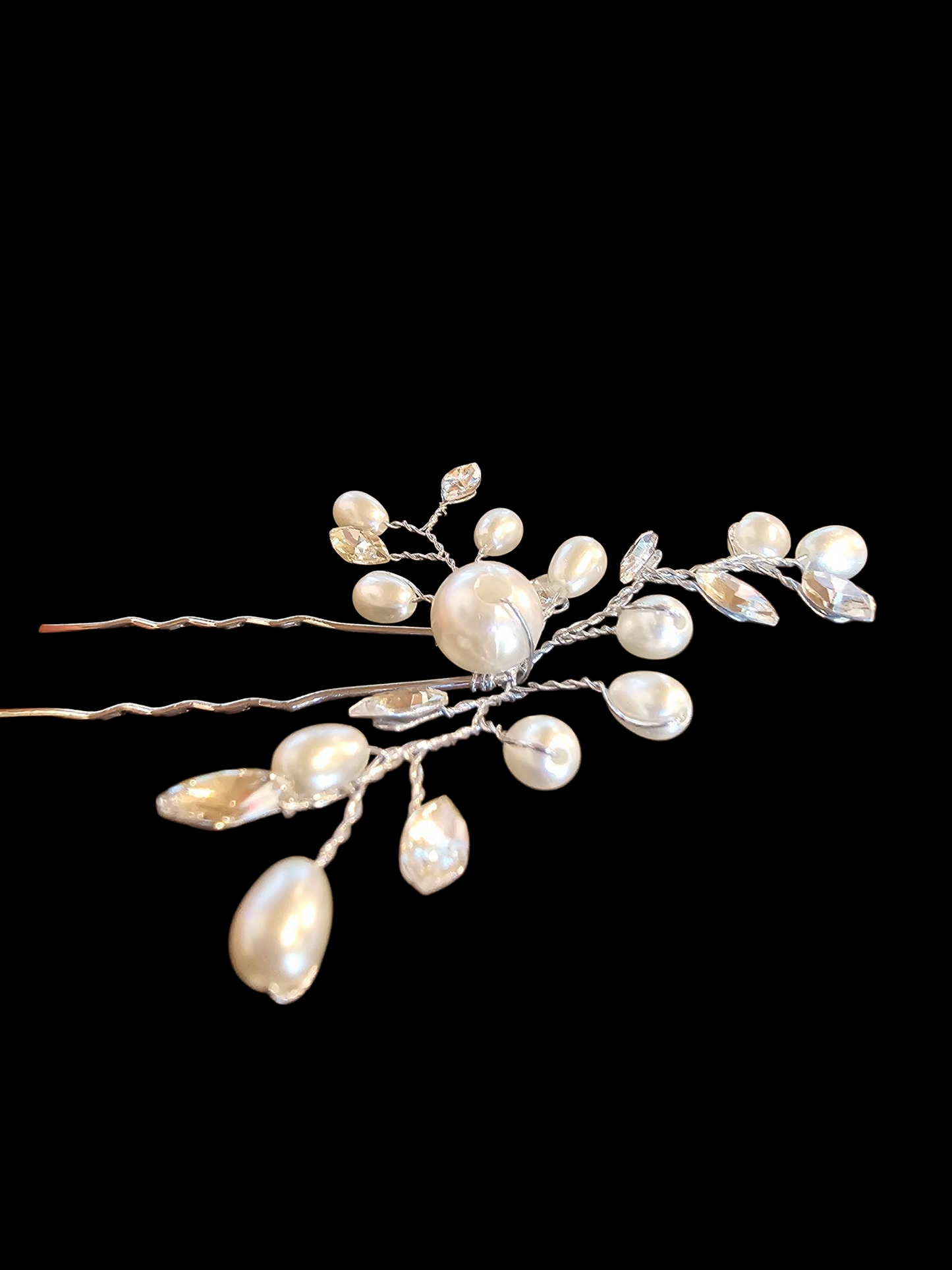 Pearl/Crystal Ivy Hair Pin (2 avail)