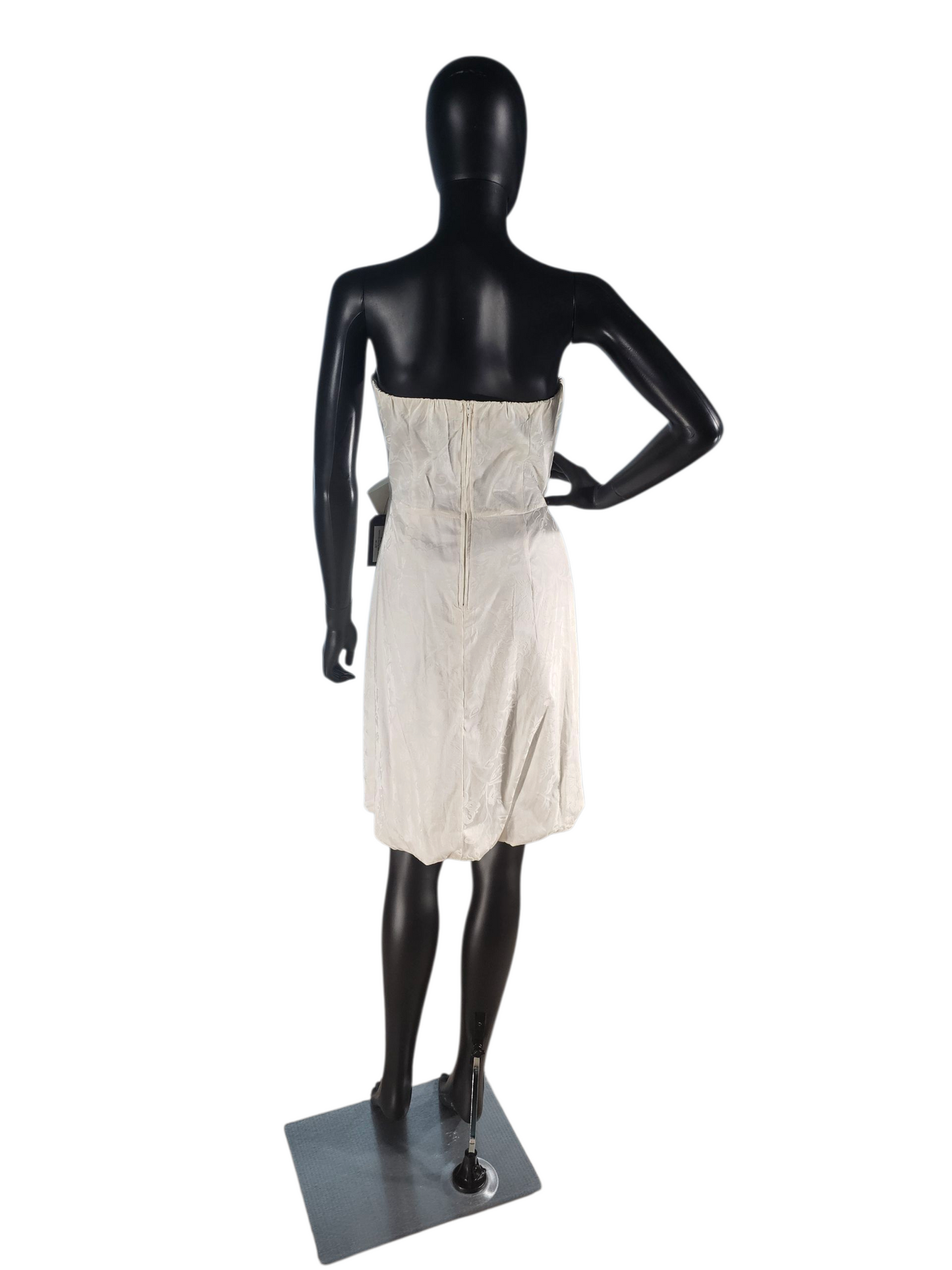 Cream Side Ruched Brocade Formal Dress - NWT Maurices