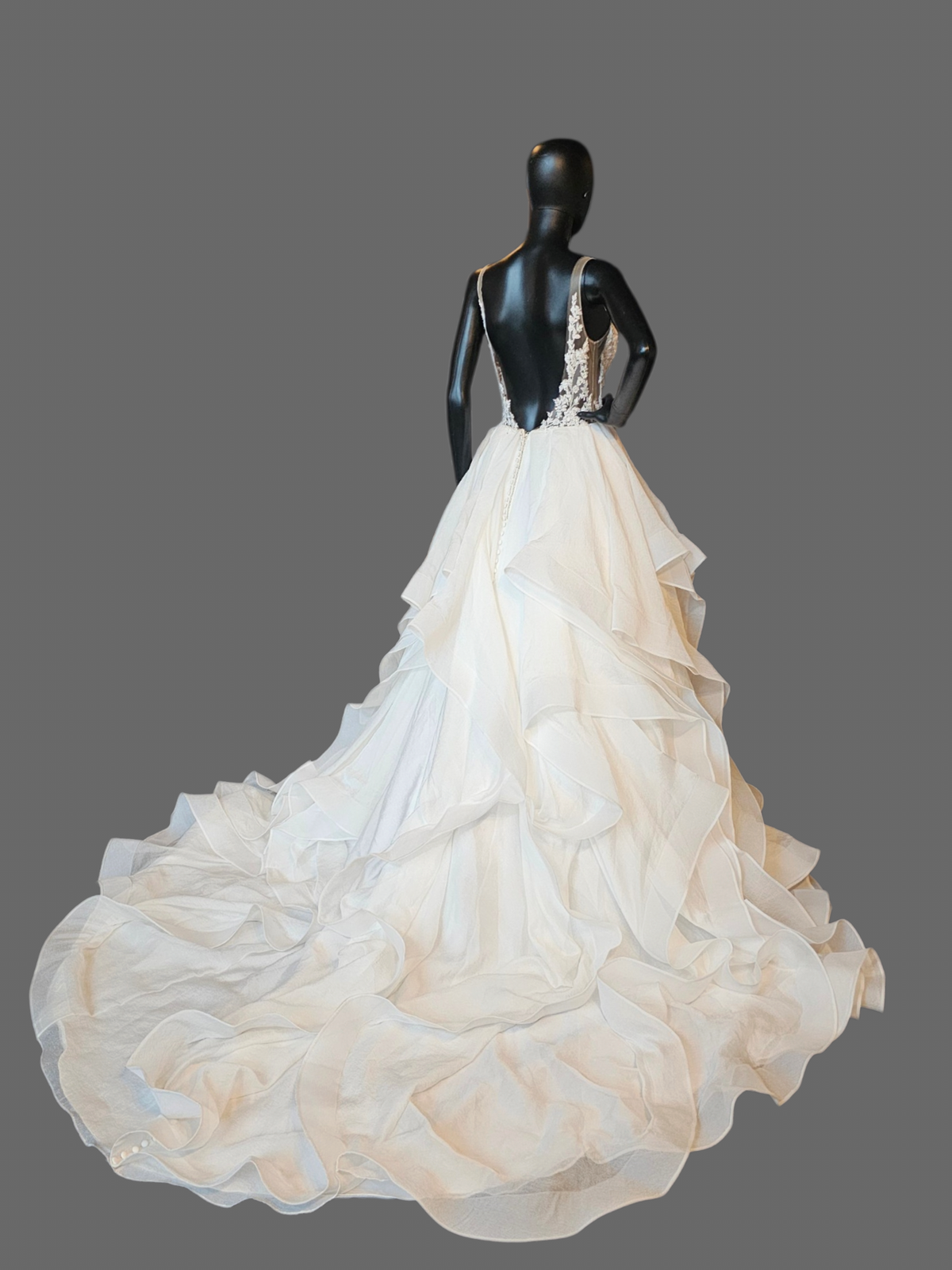 Ivory Tiered Ballgown - Justin Alexander
