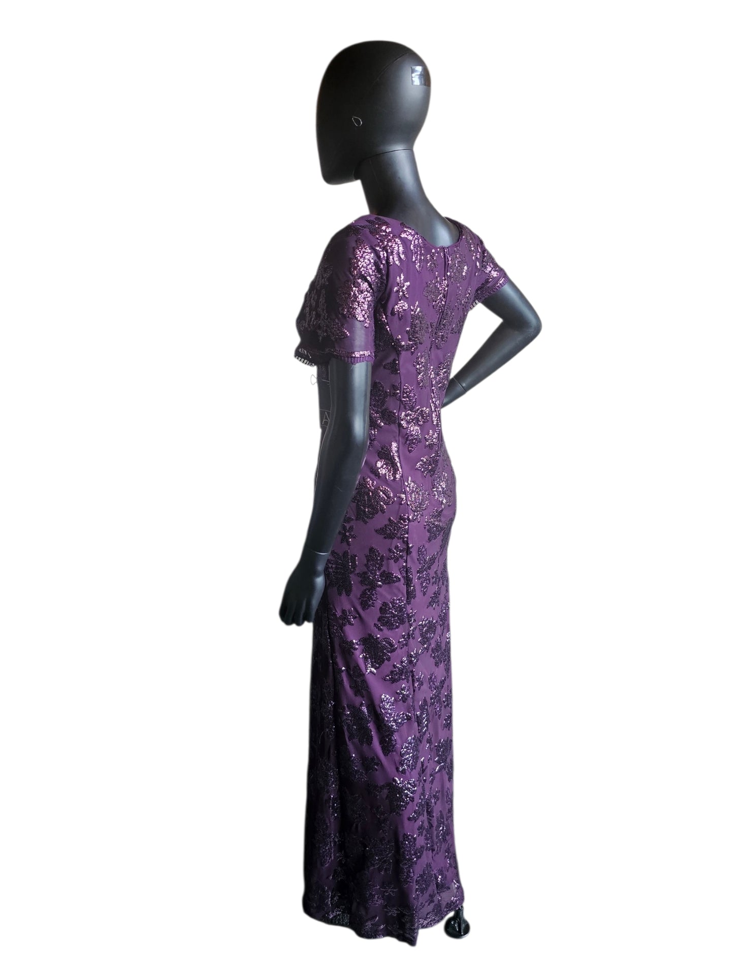 Plum Purple Floral Sequin - Eva USA
