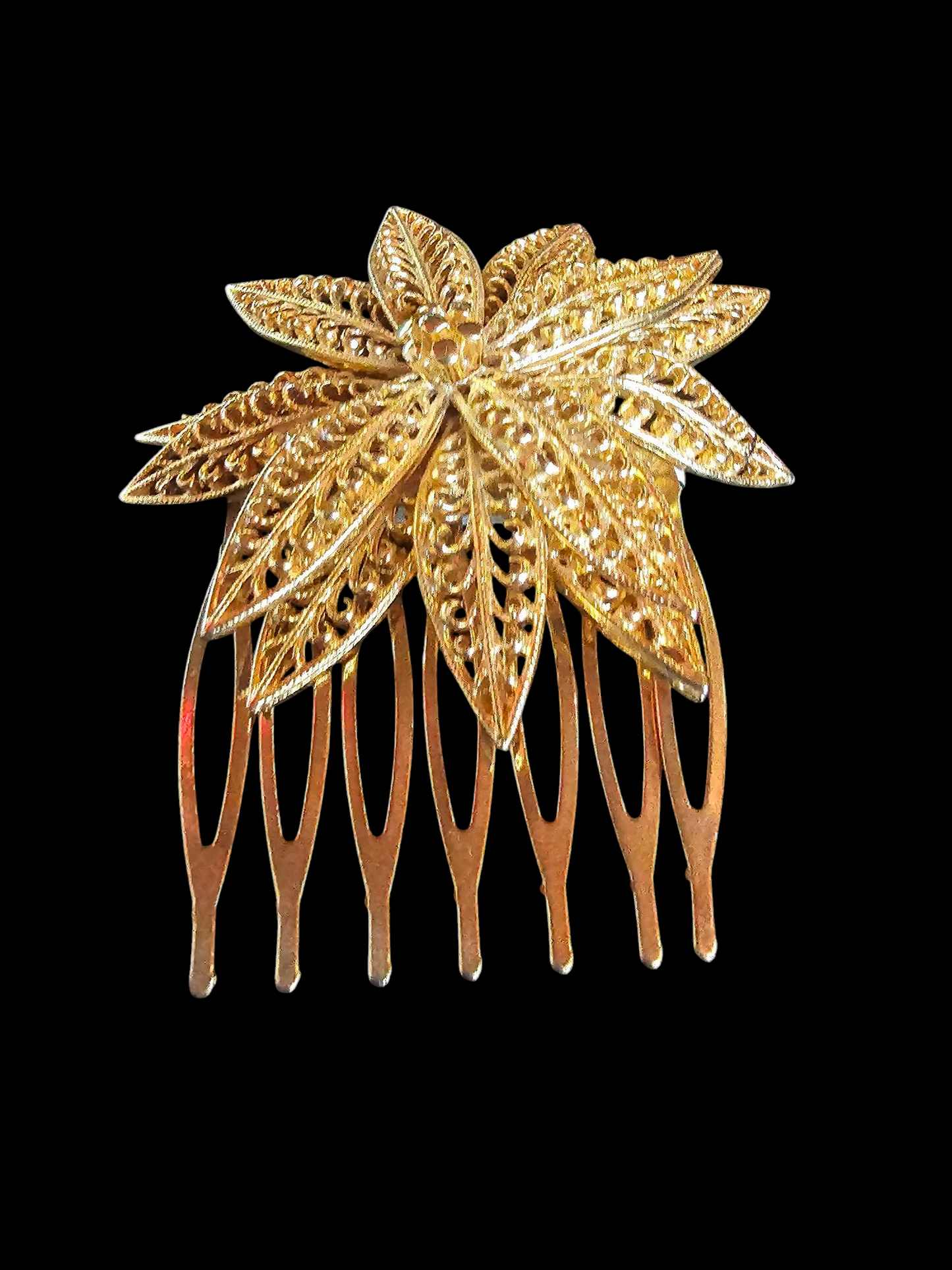 Gold Flower Hair Comb