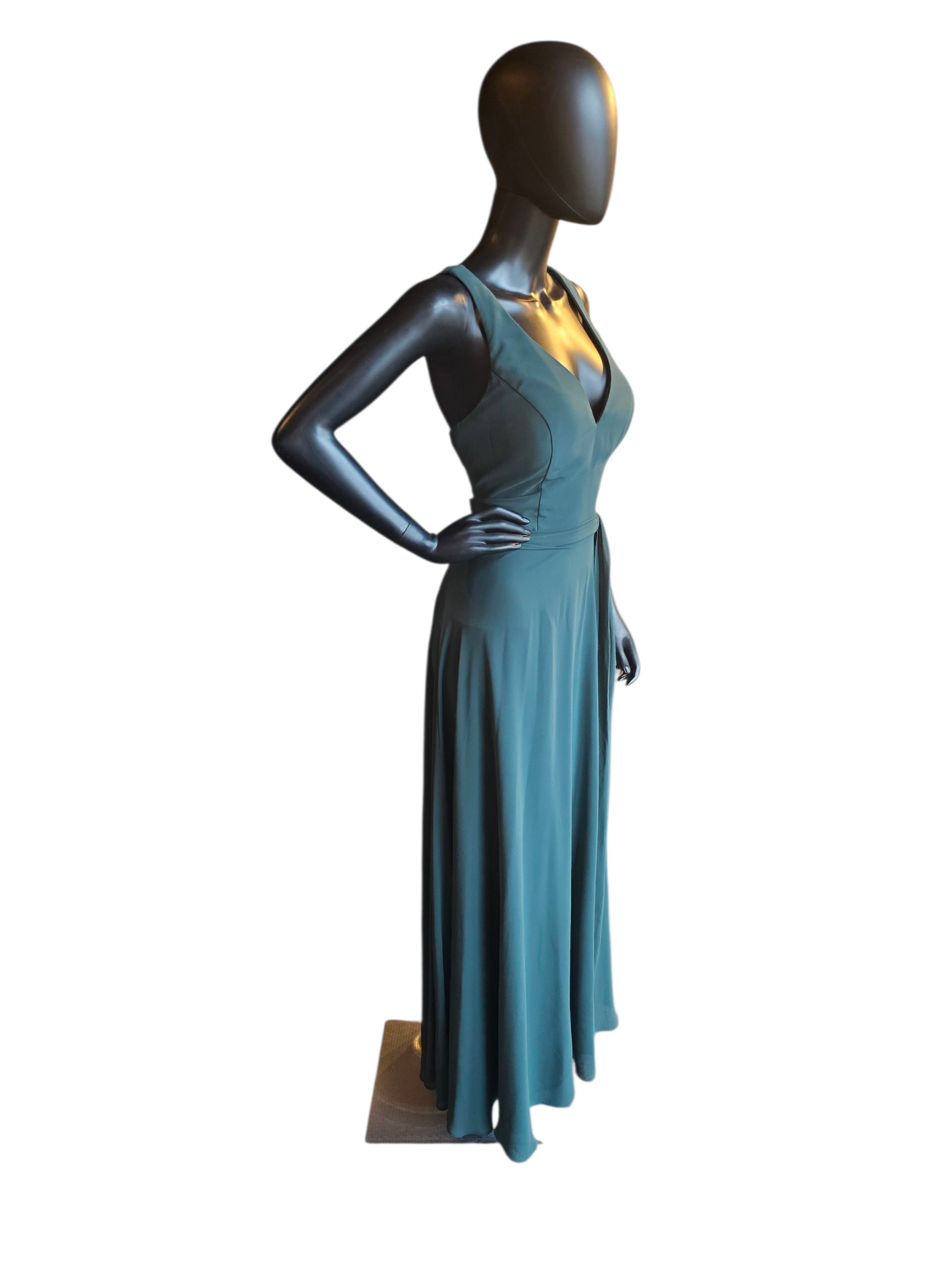 Evergreen Chiffon V-Neck Maxi Formal Dress - Bill Levkoff