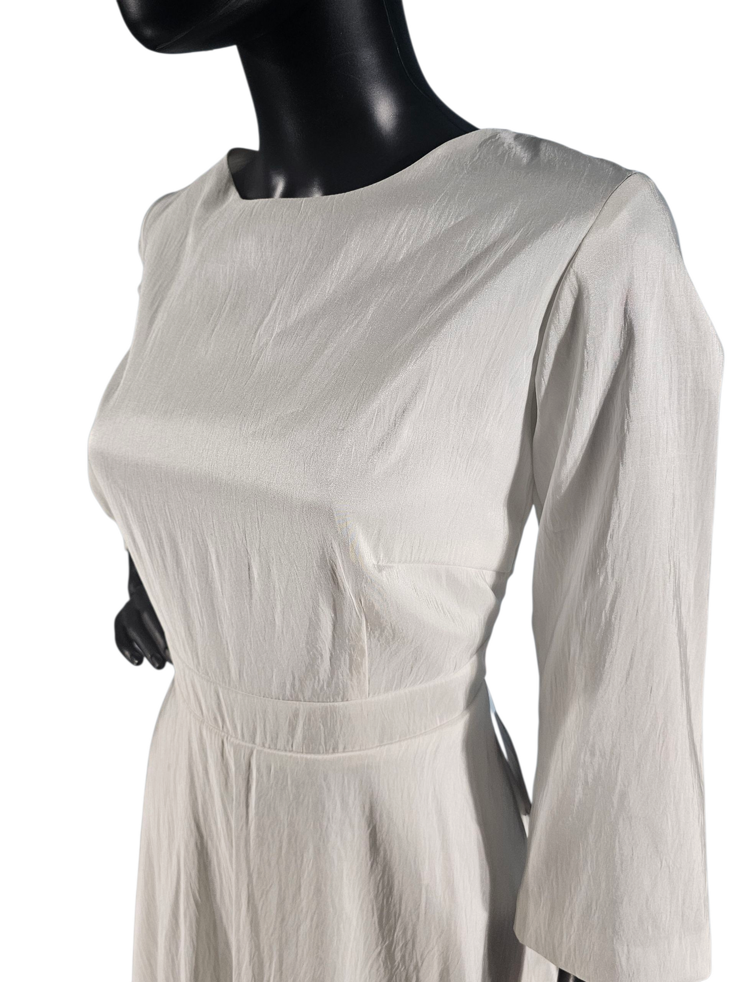 Handmade Taffeta Tea Length Wedding Gown