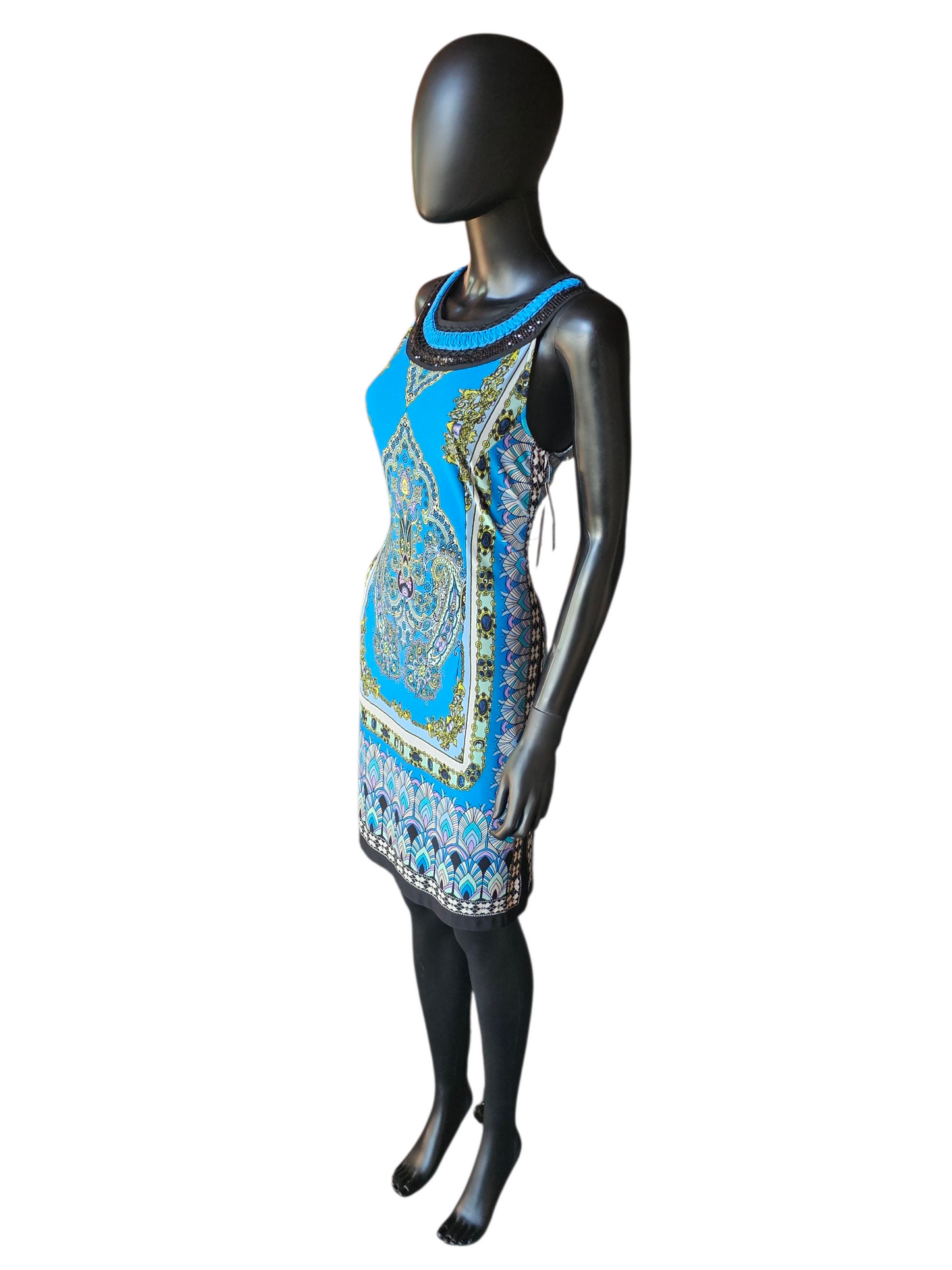 Blue Jersey Print Dress - Short - New Drictions - NWT