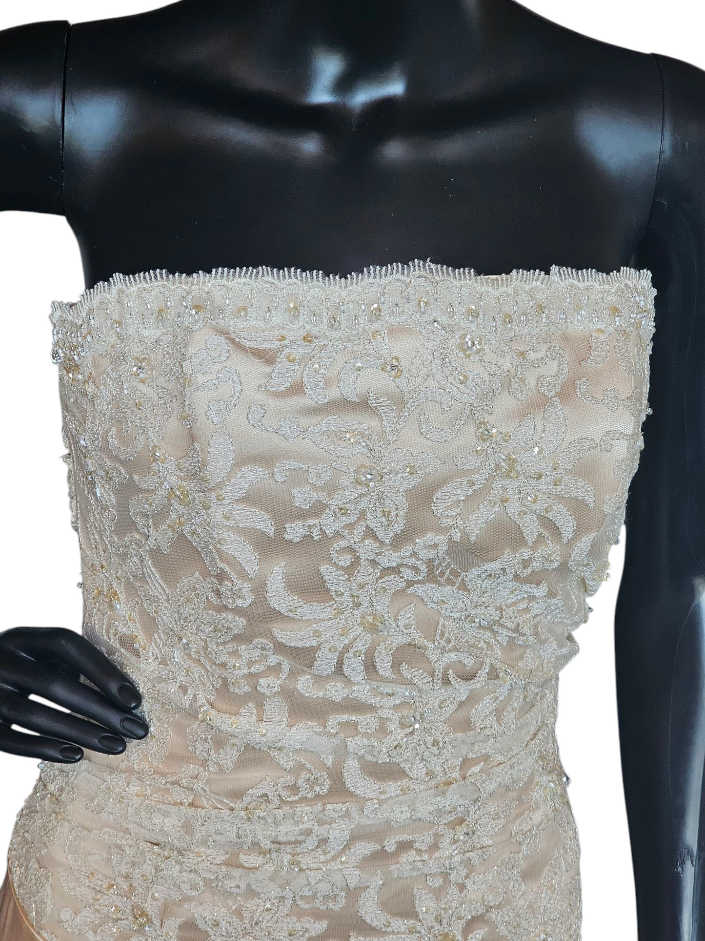 Gold Charmeuse Asymmetrical Wedding Gown - Maggie Sottero