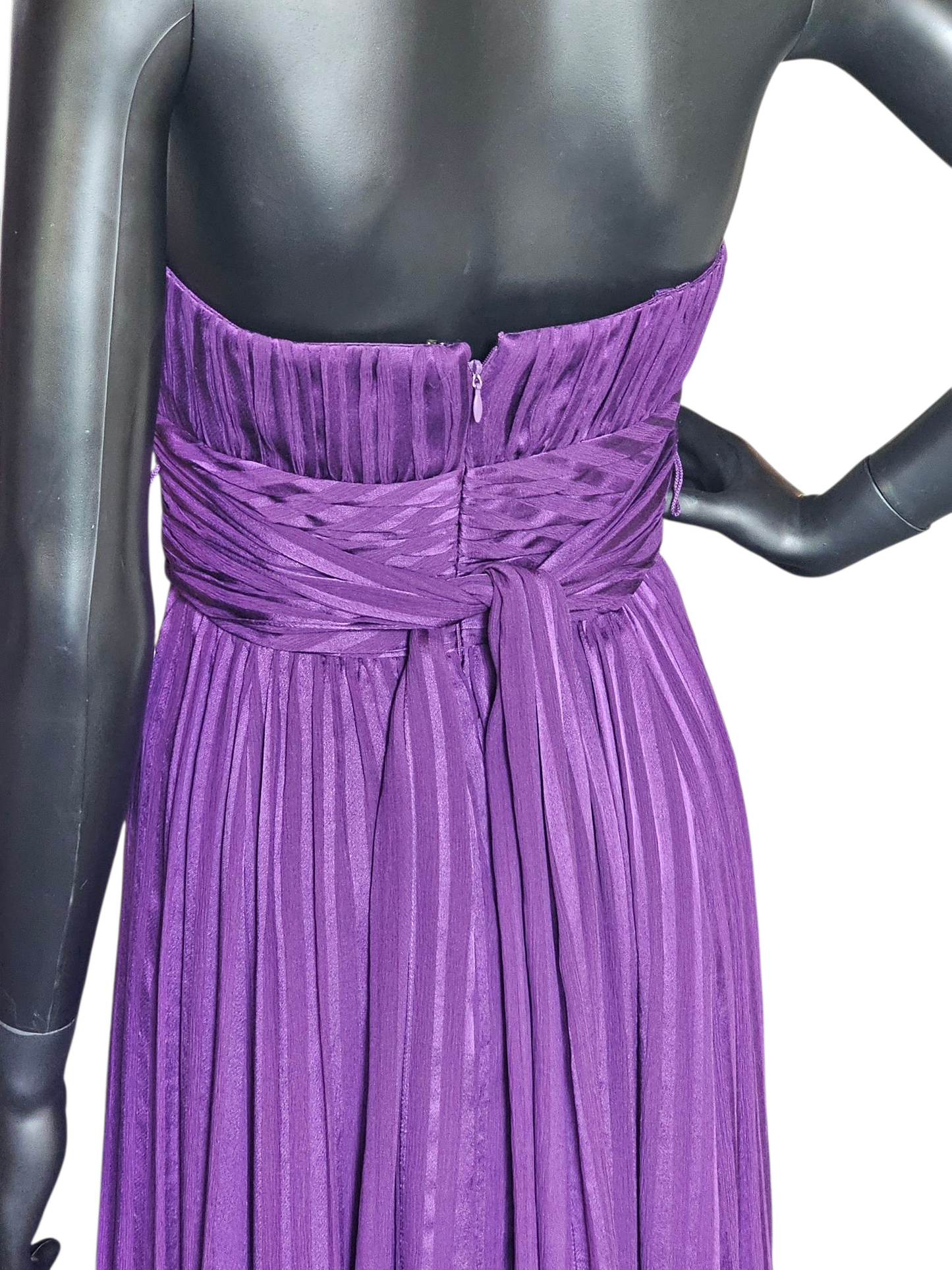 BCBG Purple Vertical Stripe Formal Dress