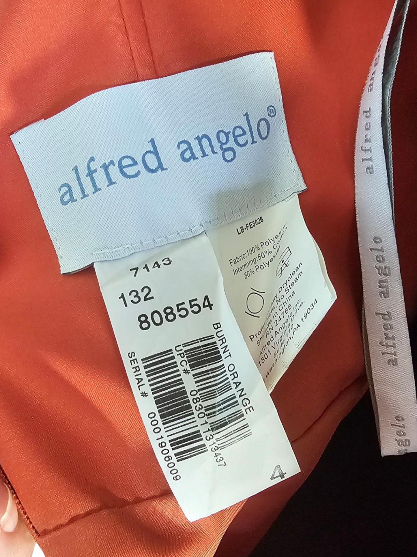 Burnt Orange Chiffon Short Cocktail Dress - Alfred Angelo