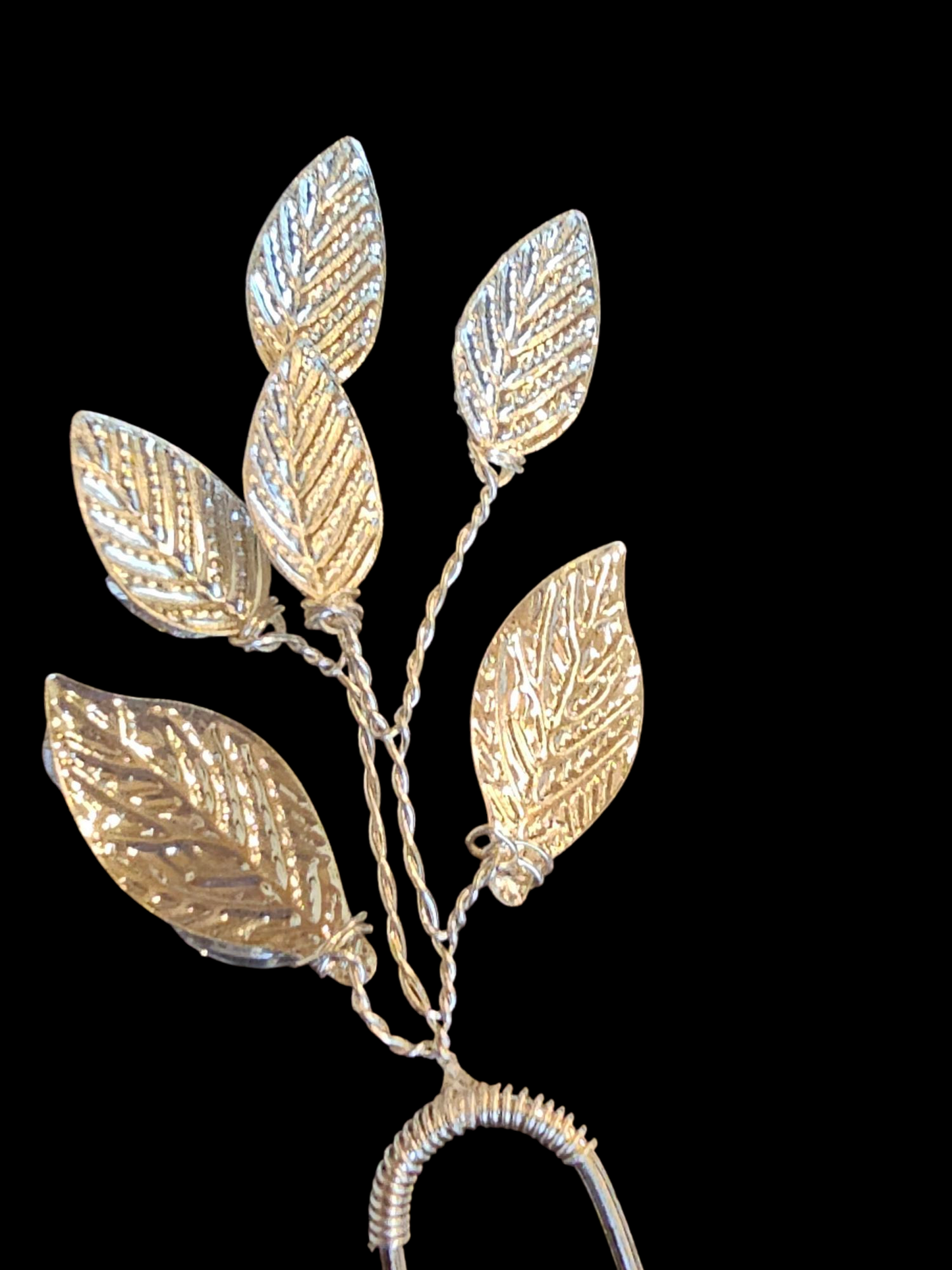 Silver/Glitter/Crystal Leaf Hair Pin