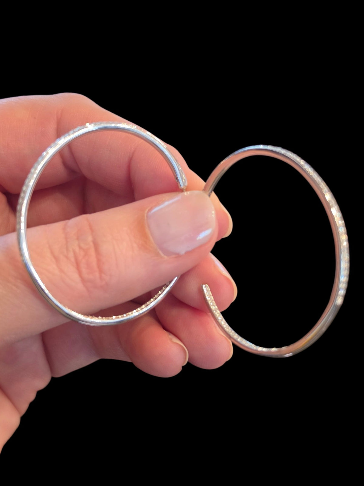 Sterling Silver Crystal Hoop Earring