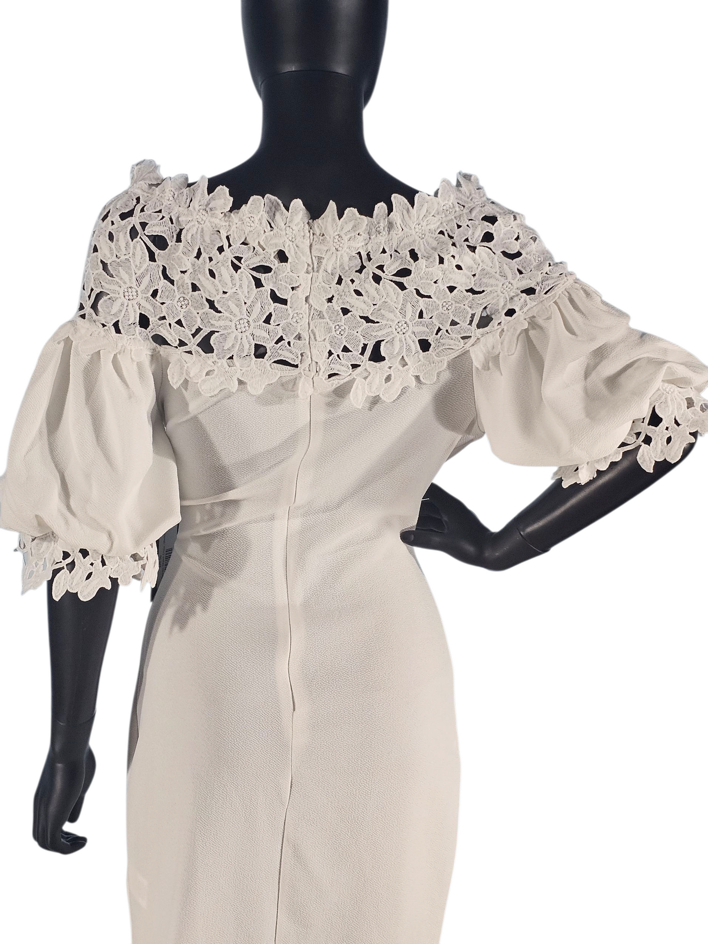 Angela Fashion White Stretch Crepe Dress