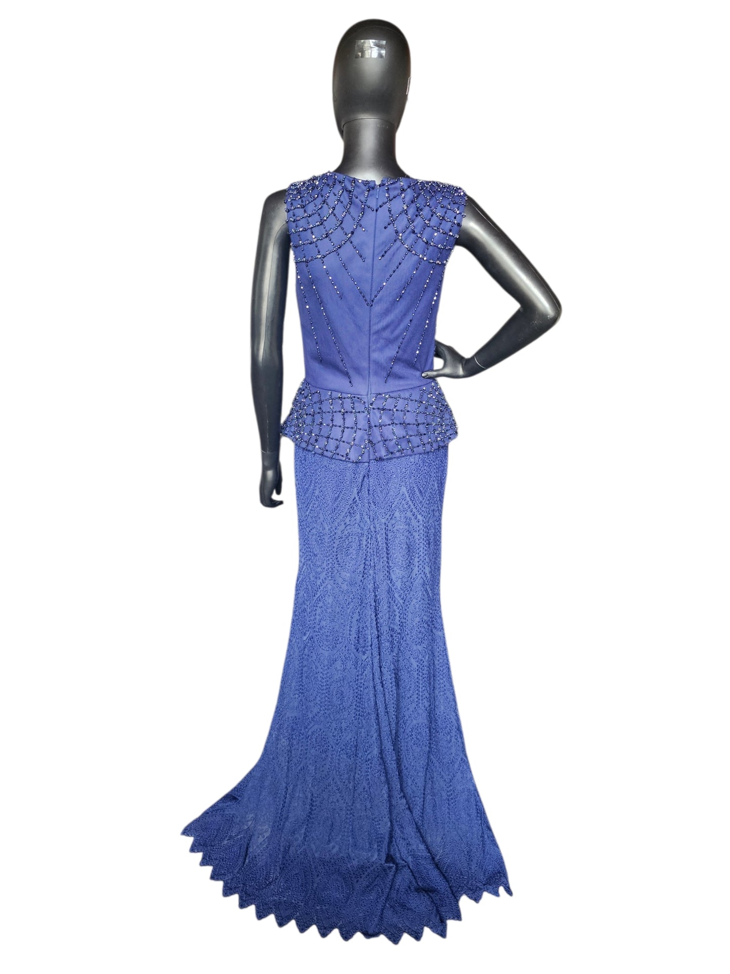 Navy Blue Beaded/Lace - Lara