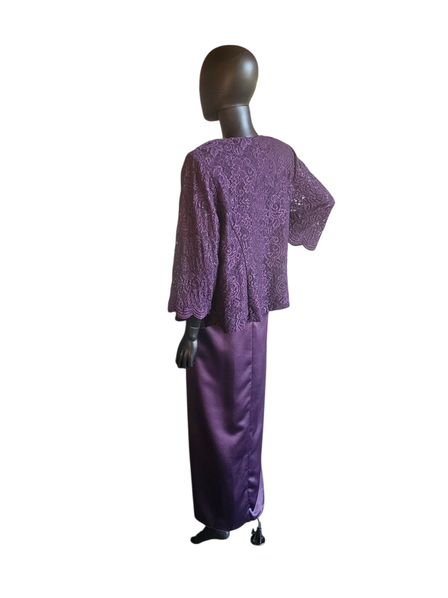 Plum Shimmer Dress 3/4 Jacket - Alex Evenings