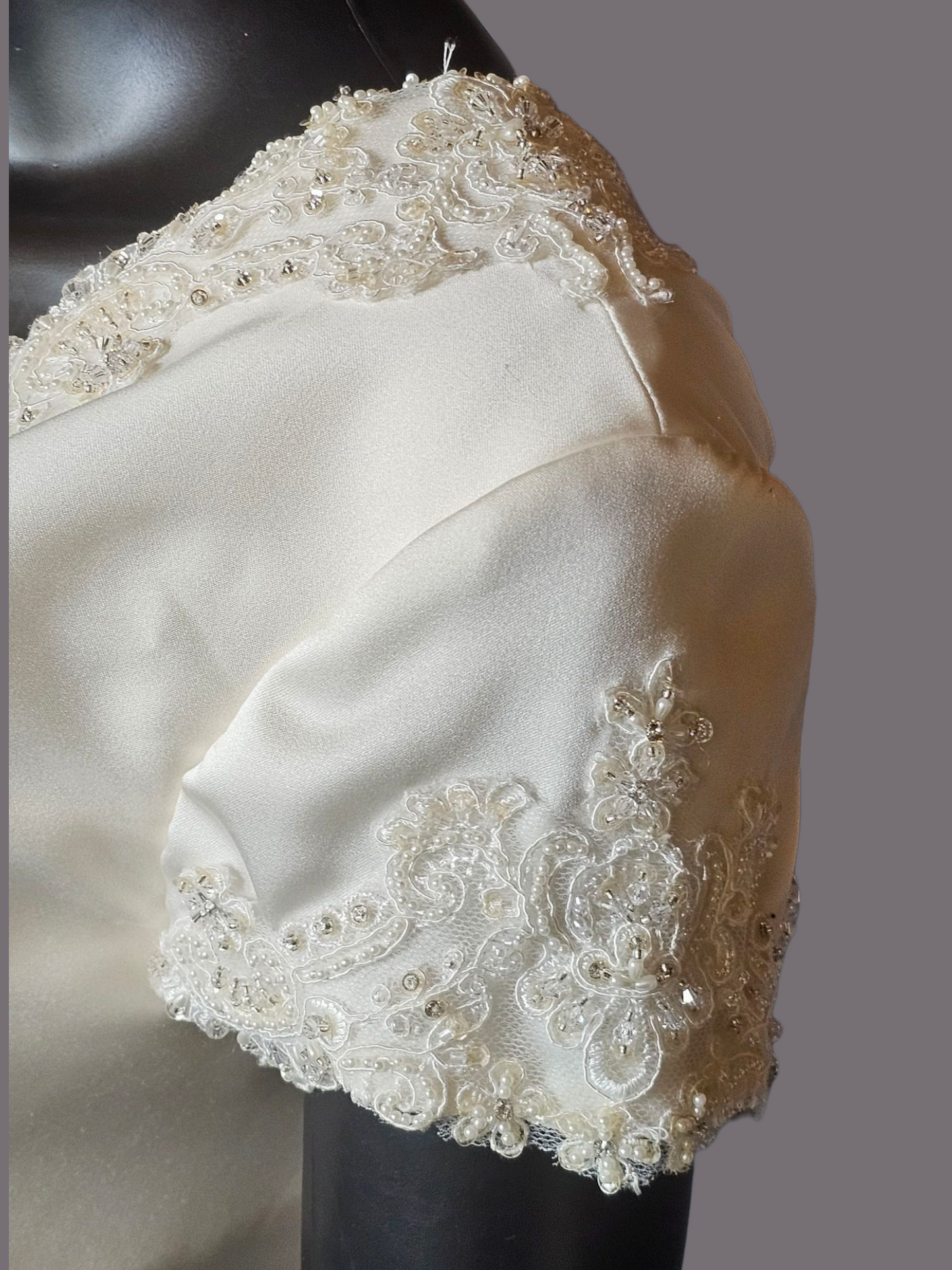 Ivory Silky Satin Cowl Neck Wedding Gown Sheath  - Casablanca