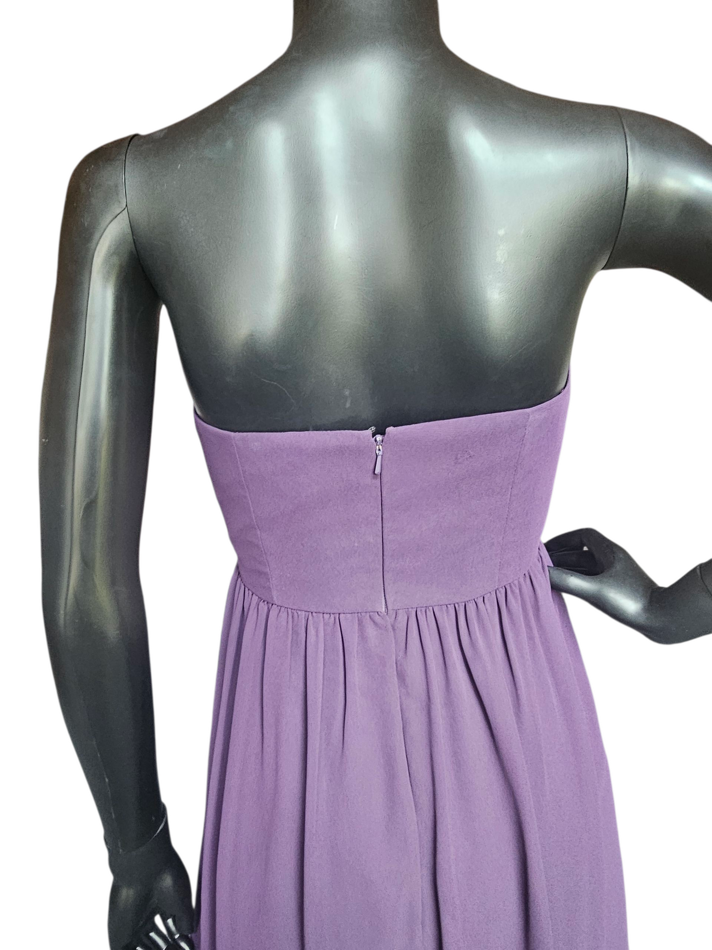 Plum Chiffon Strapless Sweetheart Party/Cocktail Dress NWOT - Bill Levkoff