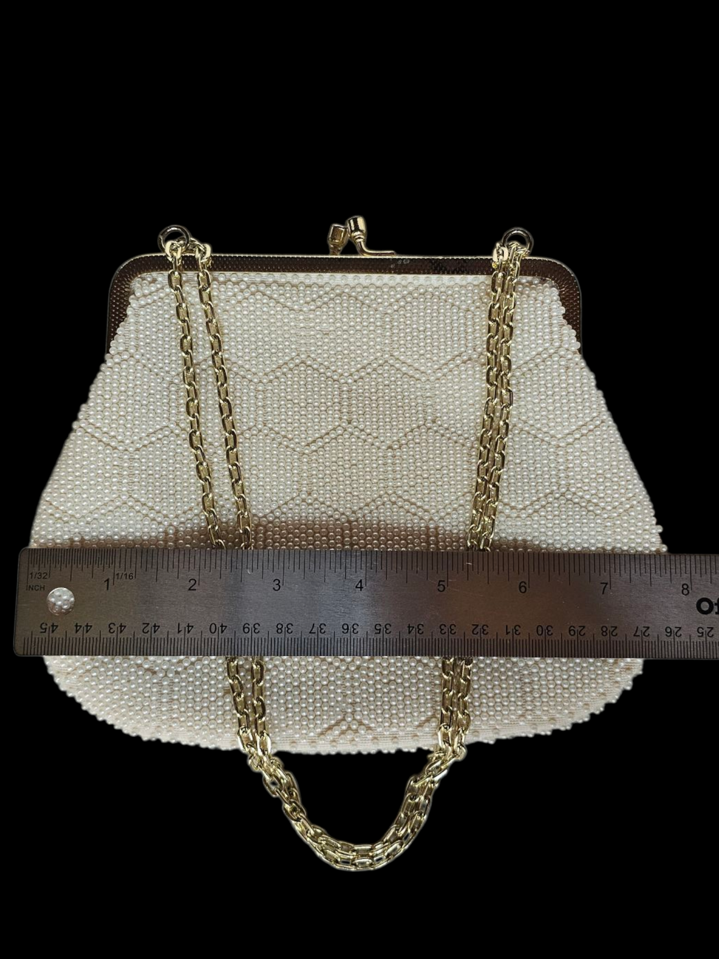Vintage Ivory Honeycomb Pearl Clutch