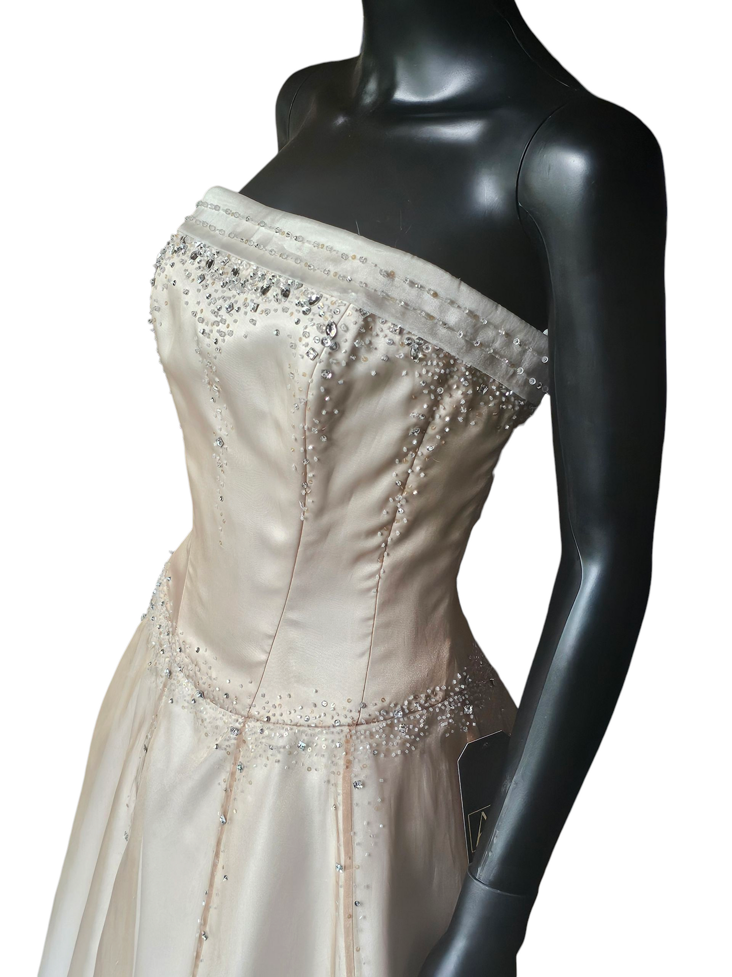 Gold Ombre Organza Straight Strapless A-line Wedding Gown - Maggie Sottero Couture