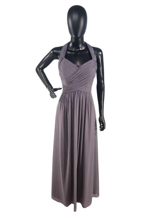 Pewter Chiffon Halter Formal Dress NWOT - Bill Levkoff