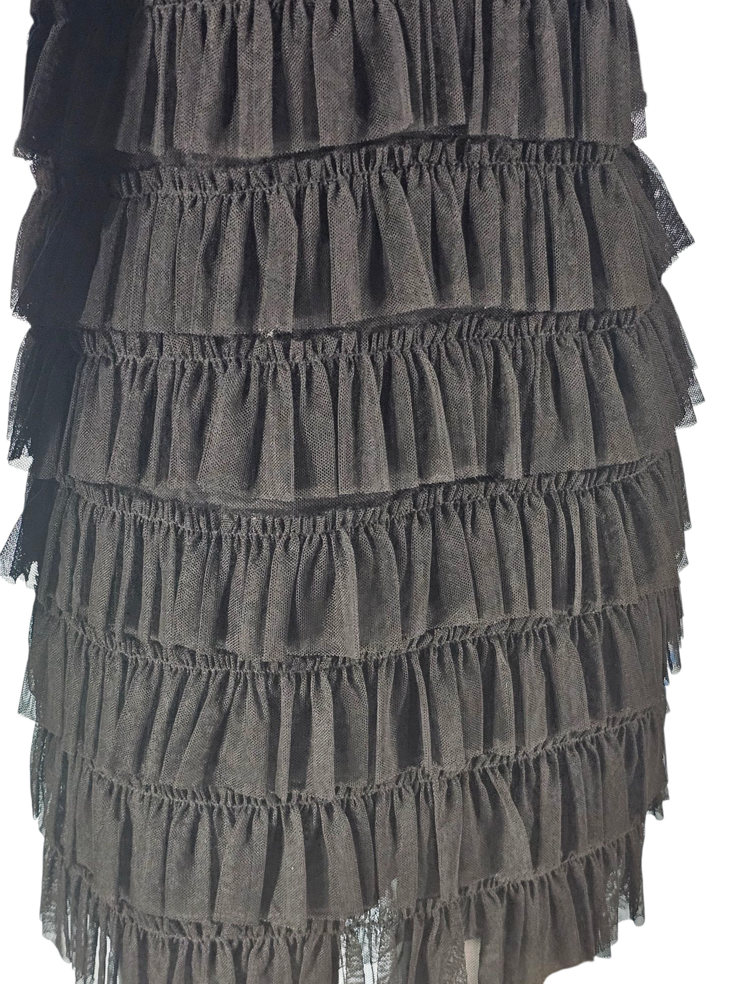 Black Chiffon Tiered Illusion Cocktail Dress - Twenty One