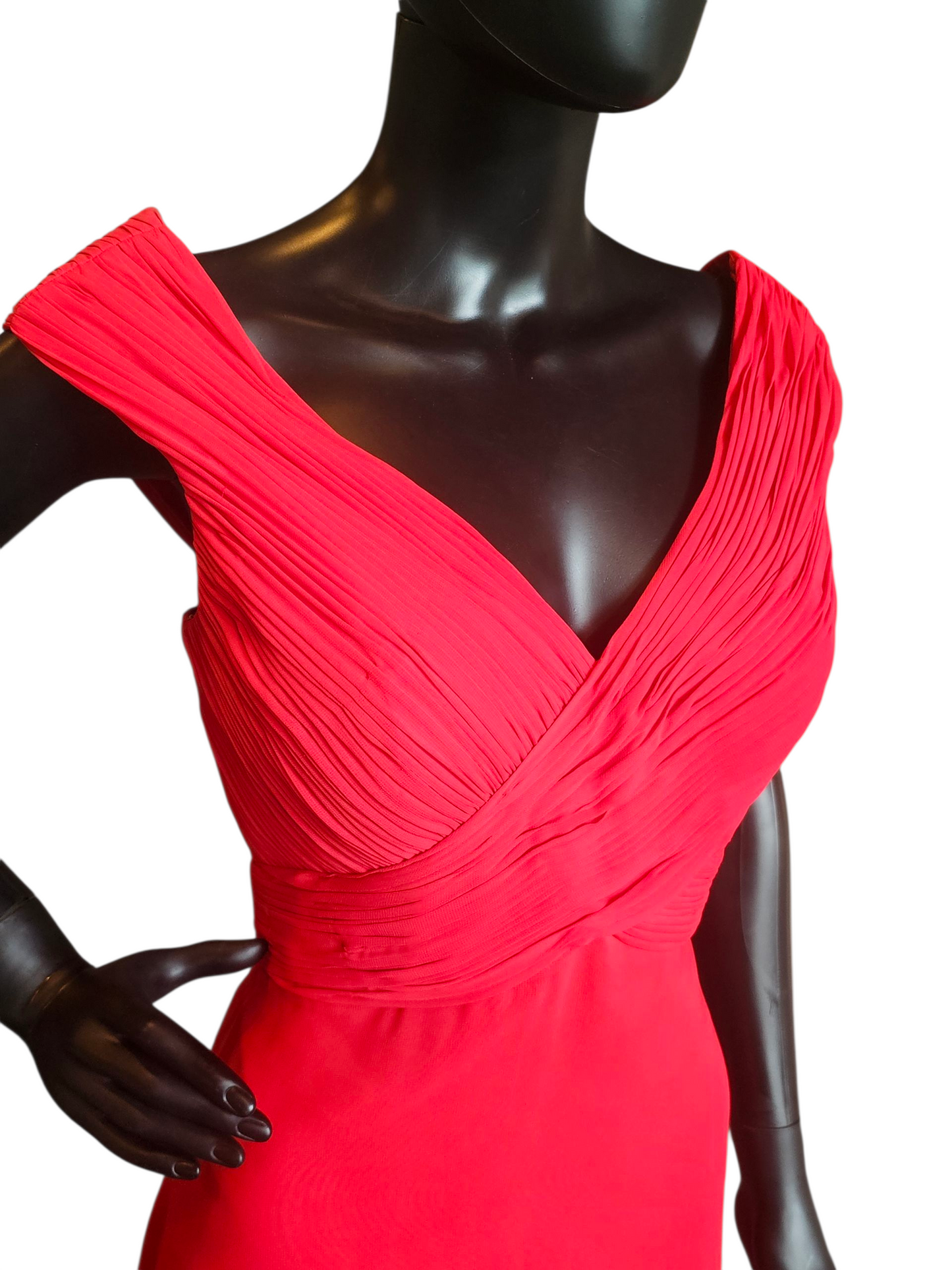 Cherry Red Chiffon Party Dress - Da Vinci