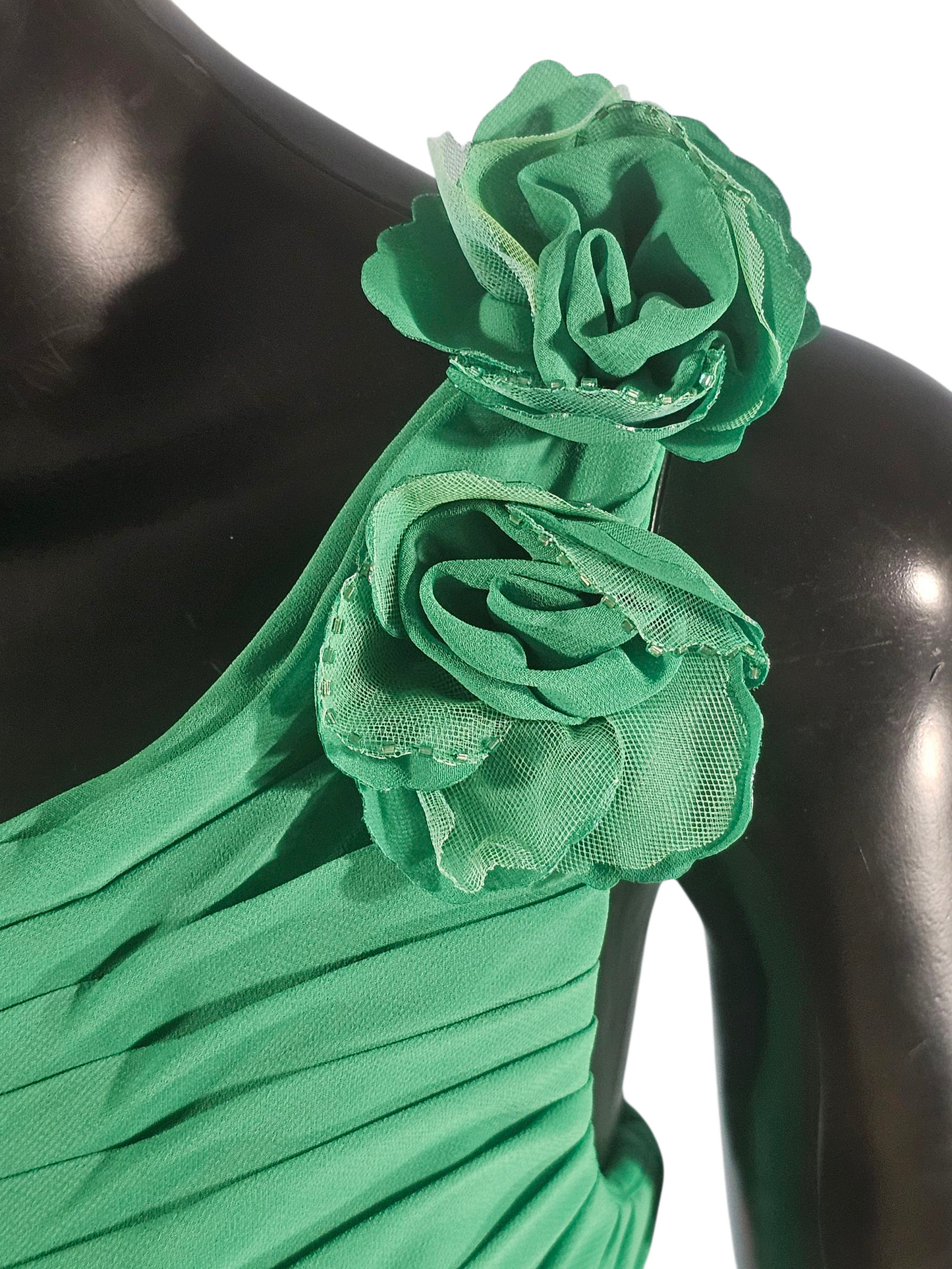 Shamrock One Shoulder Floral Chiffon Mid-Length Dress - Mori Lee