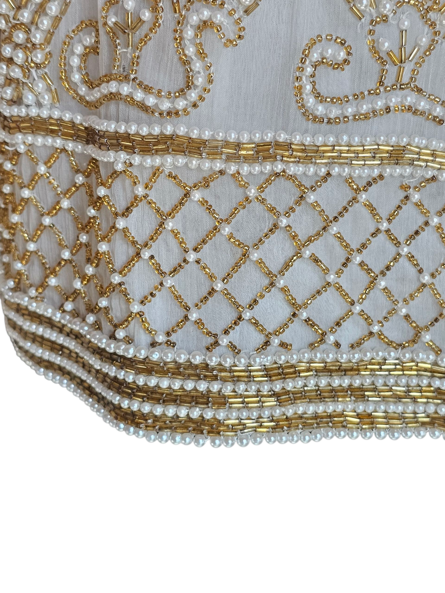 Ivory/Gold/Pearl 100% Silk Jacket