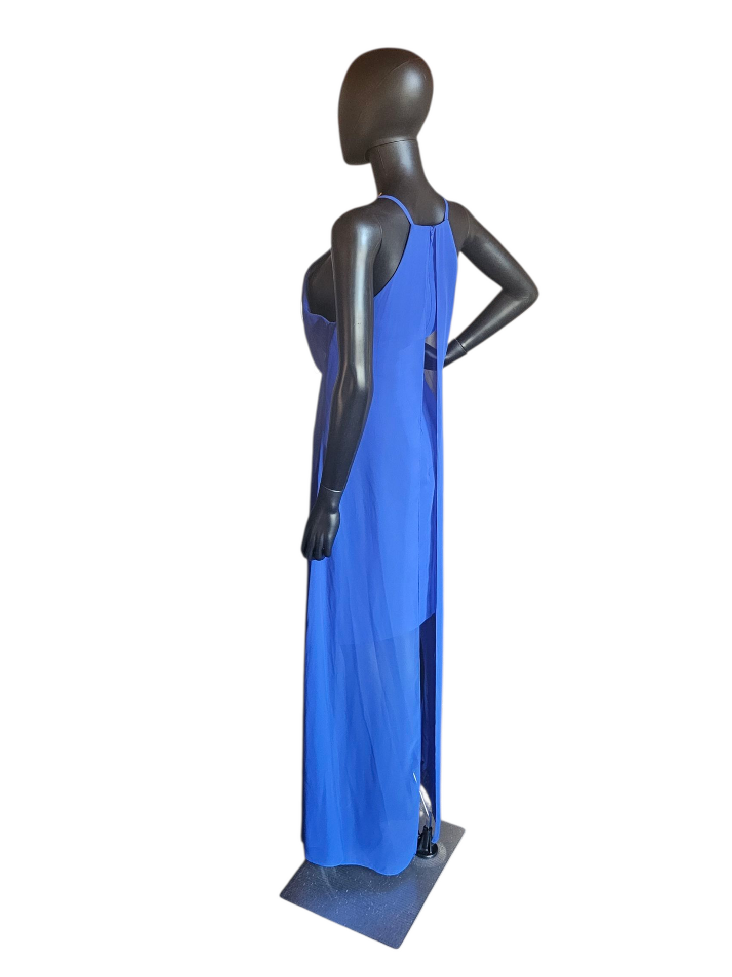 Royal Blue Chiffon Halter Hi/Lo - Da Vinci