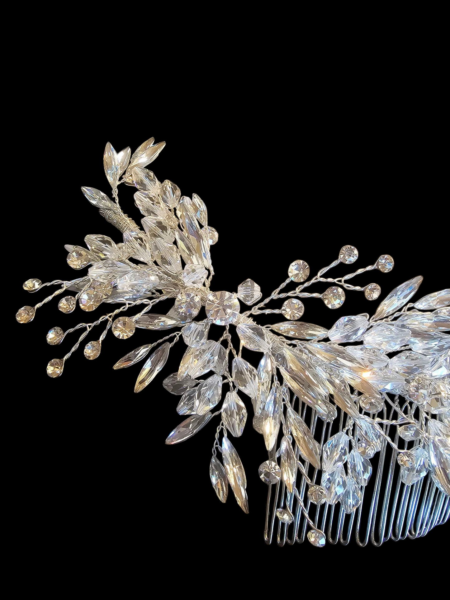 Silver/Crystal Woven Large Hairpiece