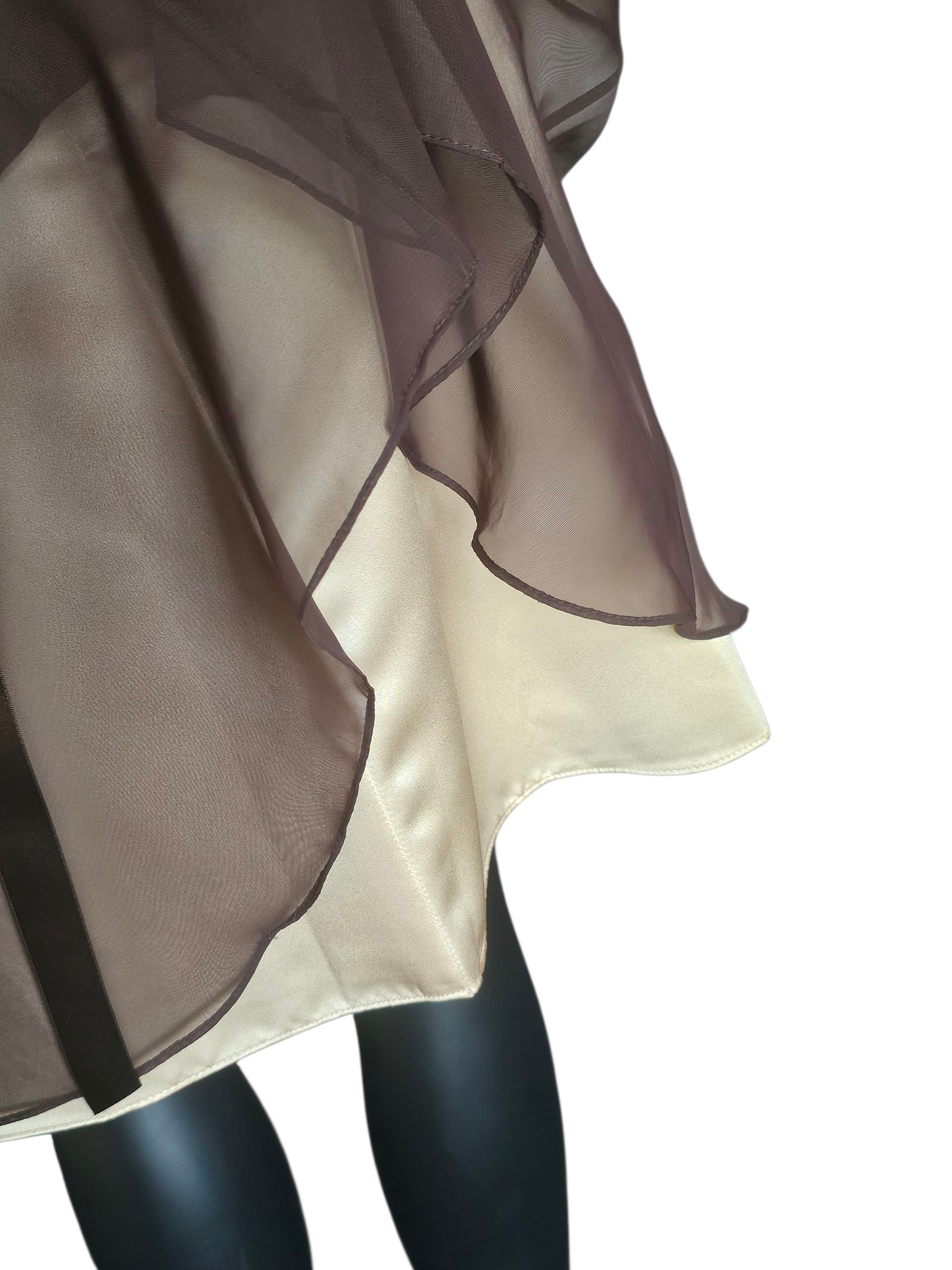 Chocolate/Gold Chiffon & Lace - Da Vinci