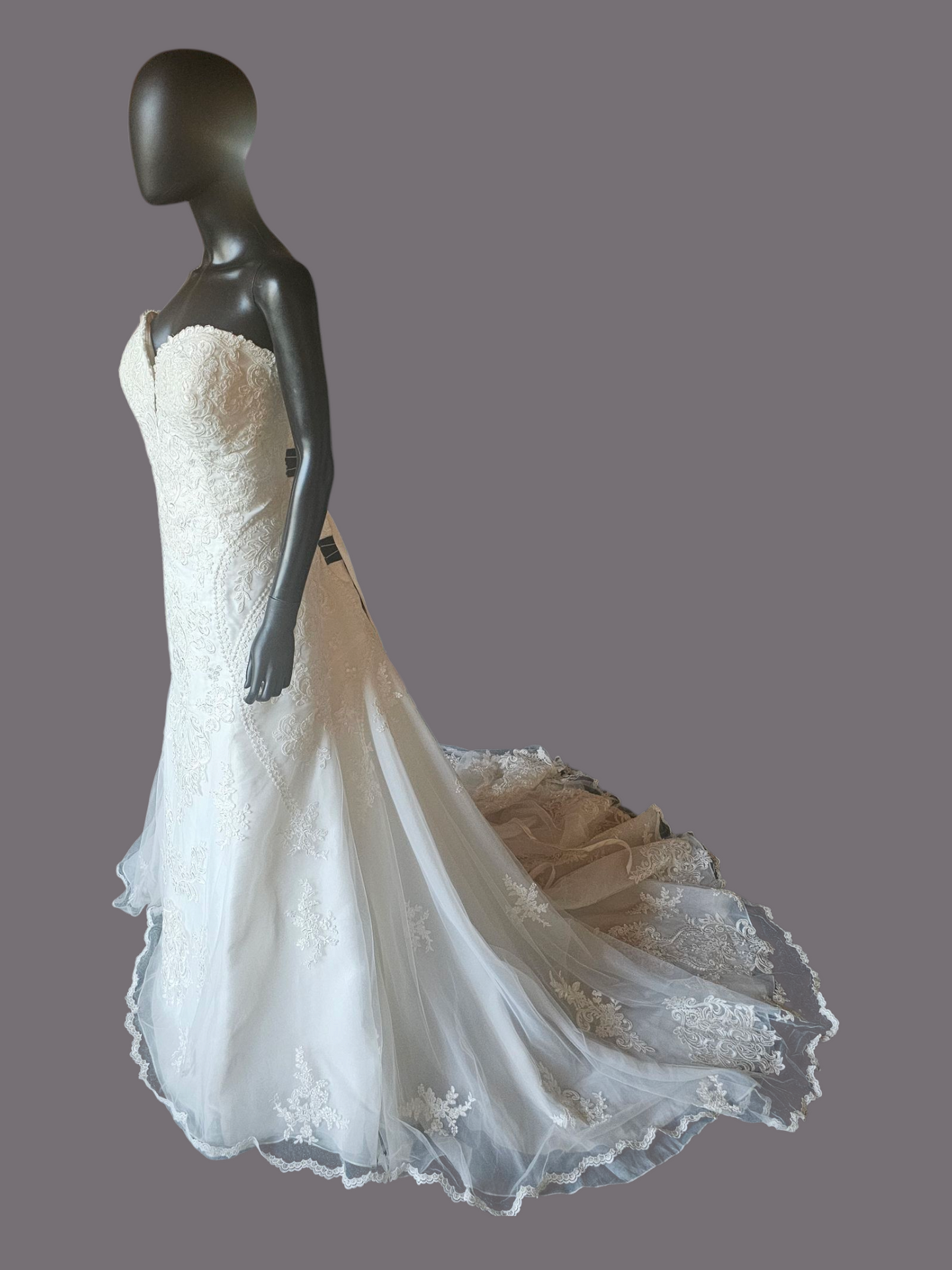 Ivory Embroidered Mermaid/Fit Flare Wedding Gown - Stella York NWT