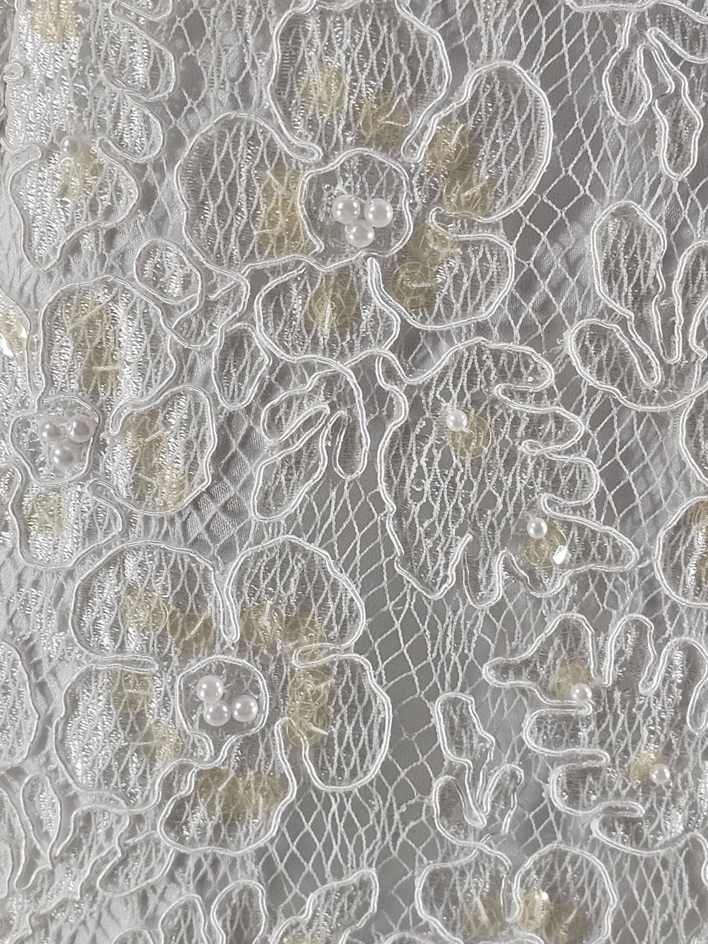 Short White Embellished Lace Wedding Gown